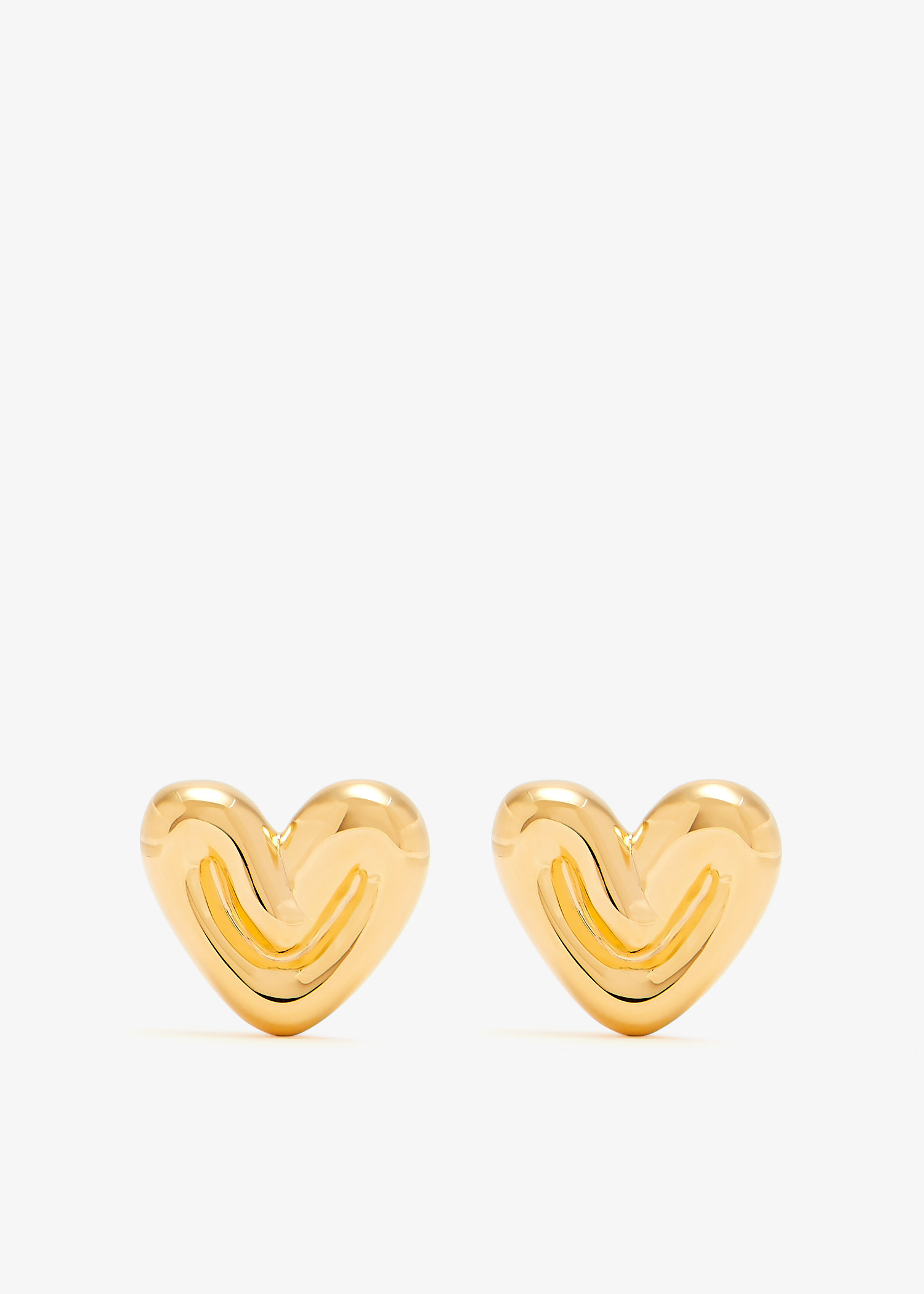 

Puffy Heart stud earrings, Gold