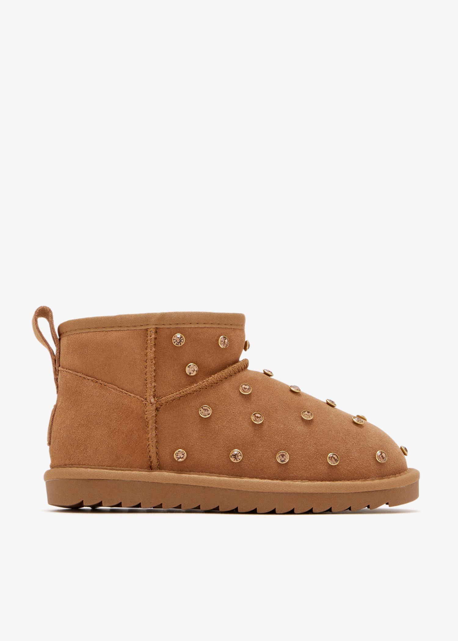 

Studded suede boots, Brown