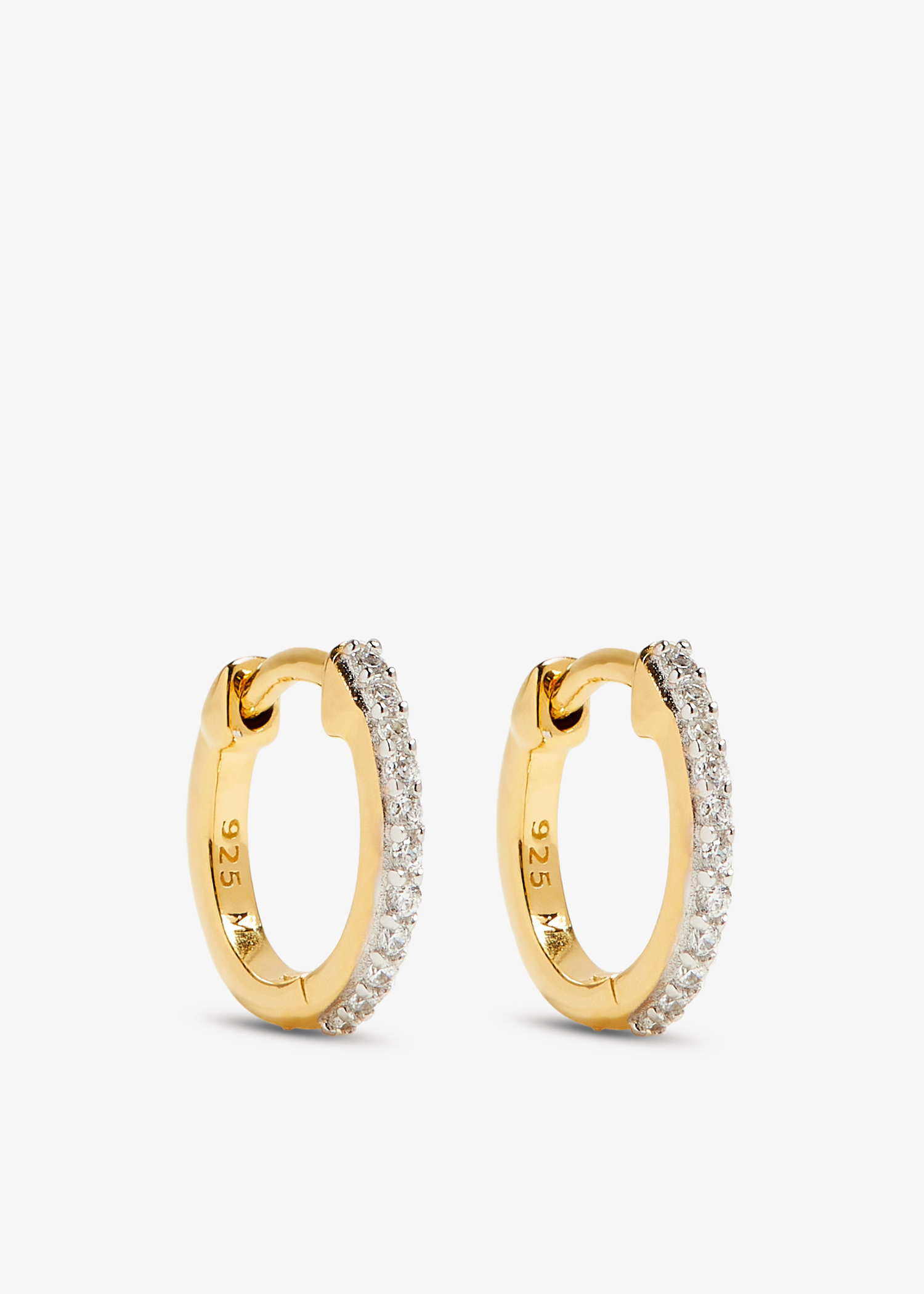 

Classic Pave huggies, Gold