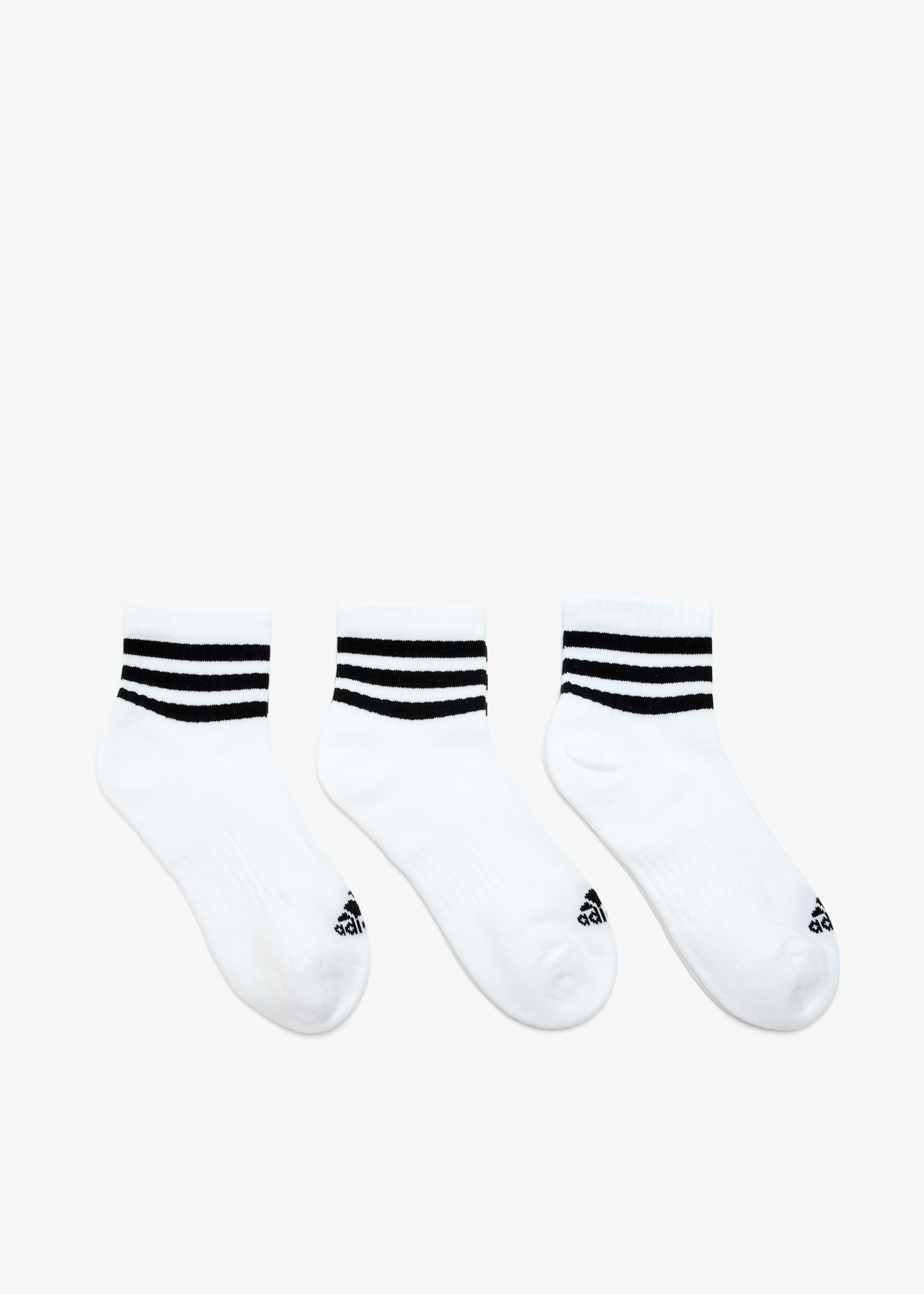 

Low-cut 3-Stripe crew sock set, White
