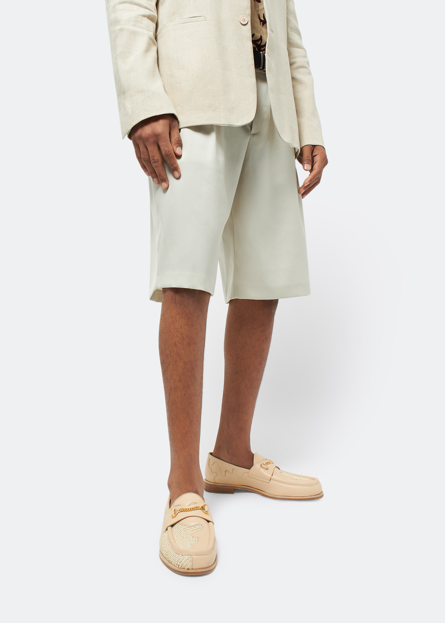 

Mick raffia loafers, Beige