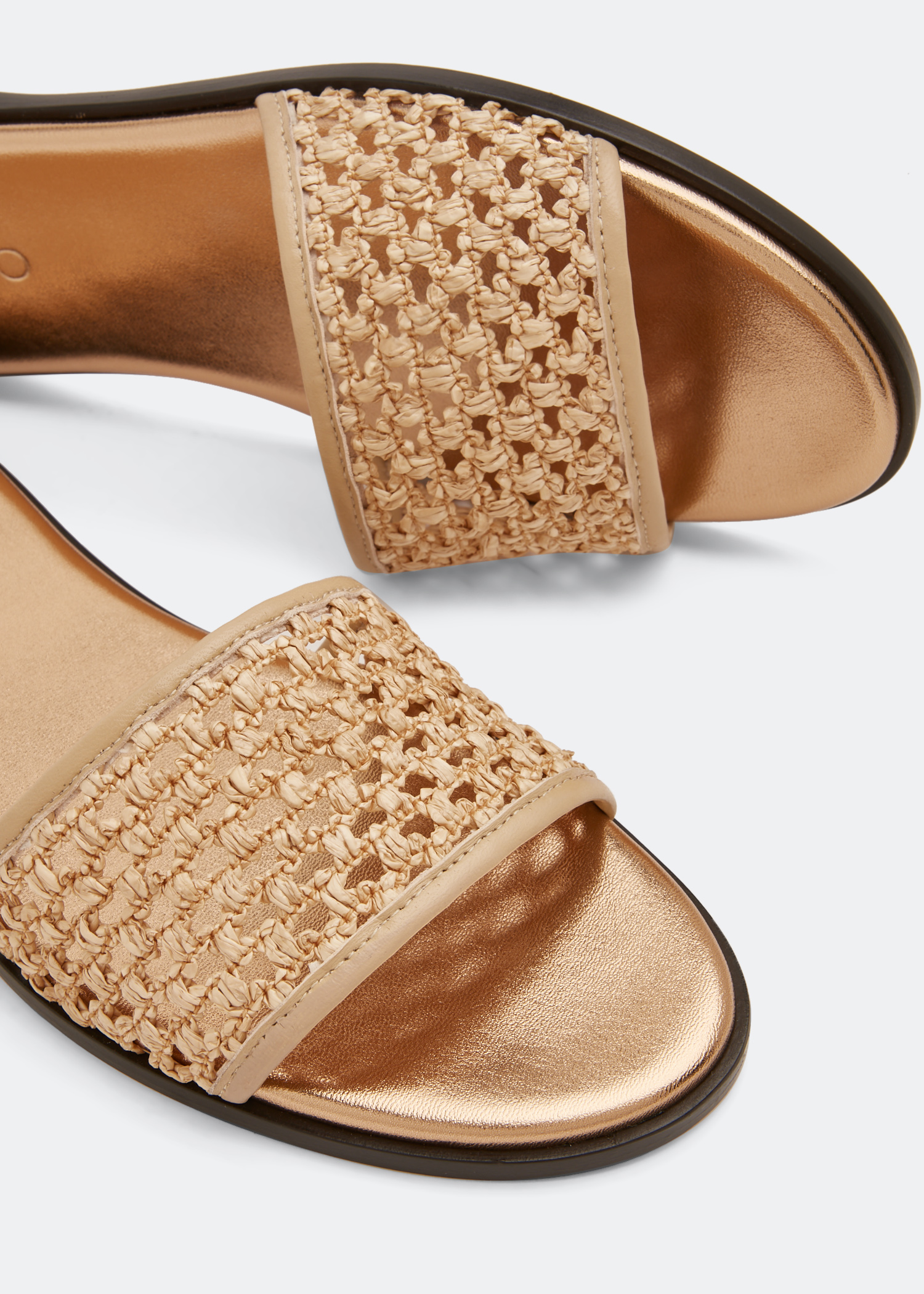 

Raffia flat sandals, Beige