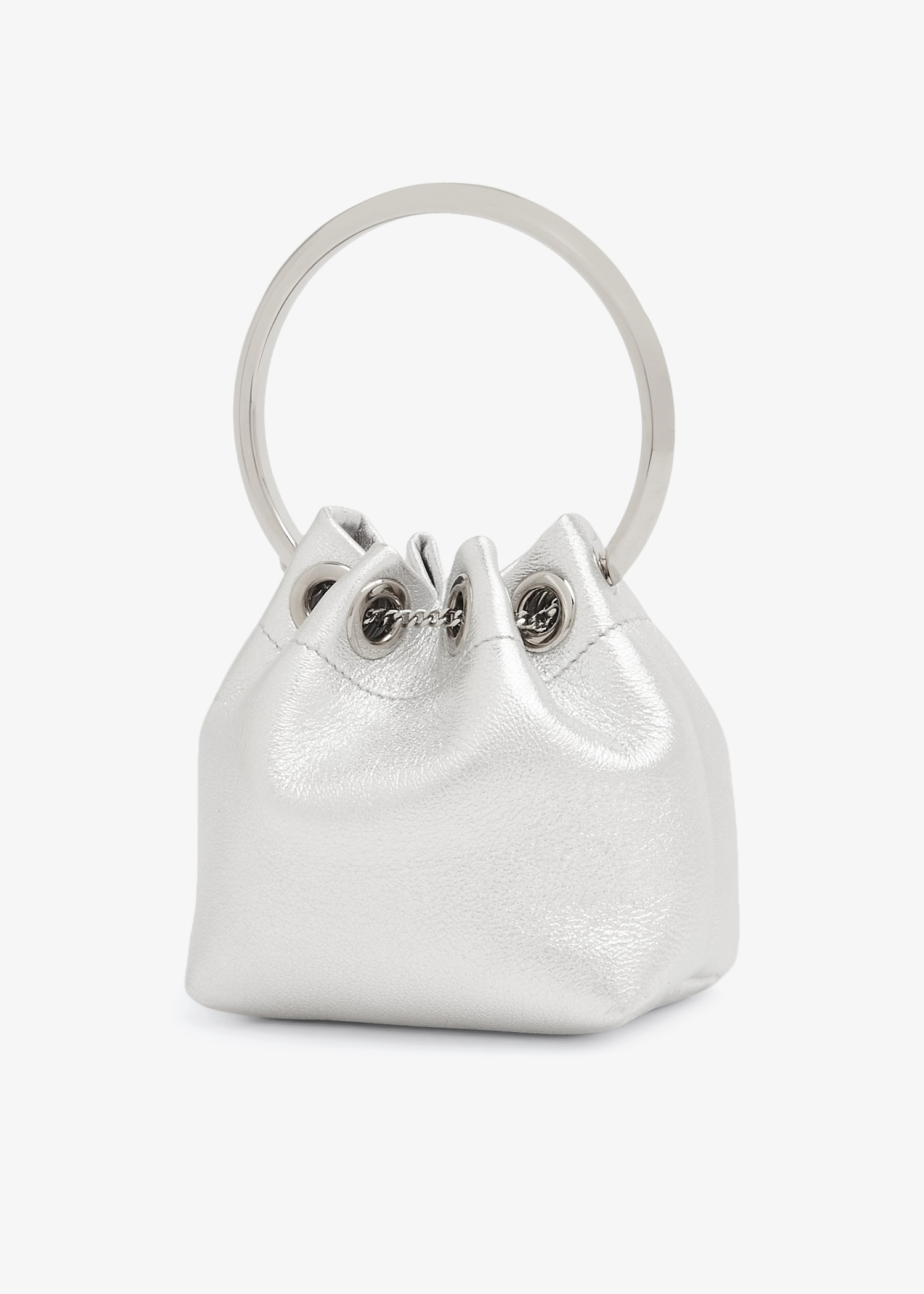 Jimmy Choo Micro Bon Bon bucket bag for Women - Silver in