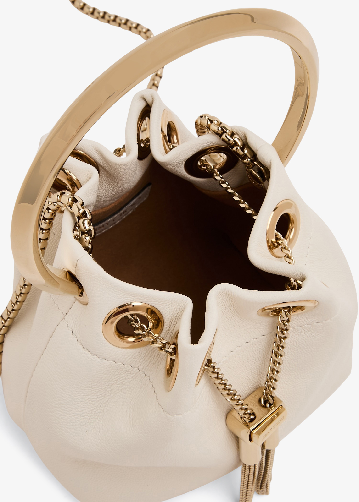 Jimmy Choo Micro Bon Bon bucket bag for Women - White in UAE
