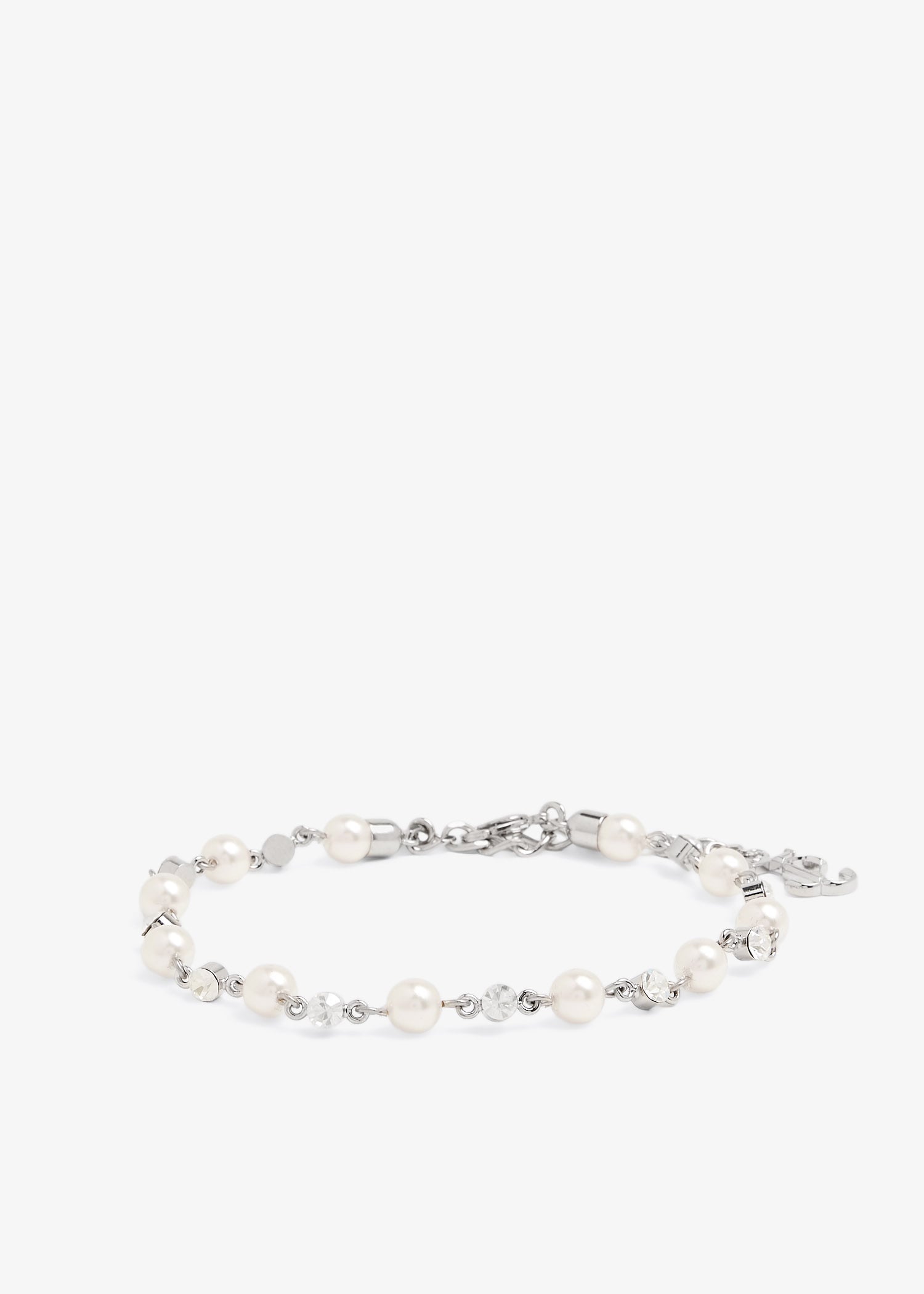 

Pearl Crystal anklet, Silver