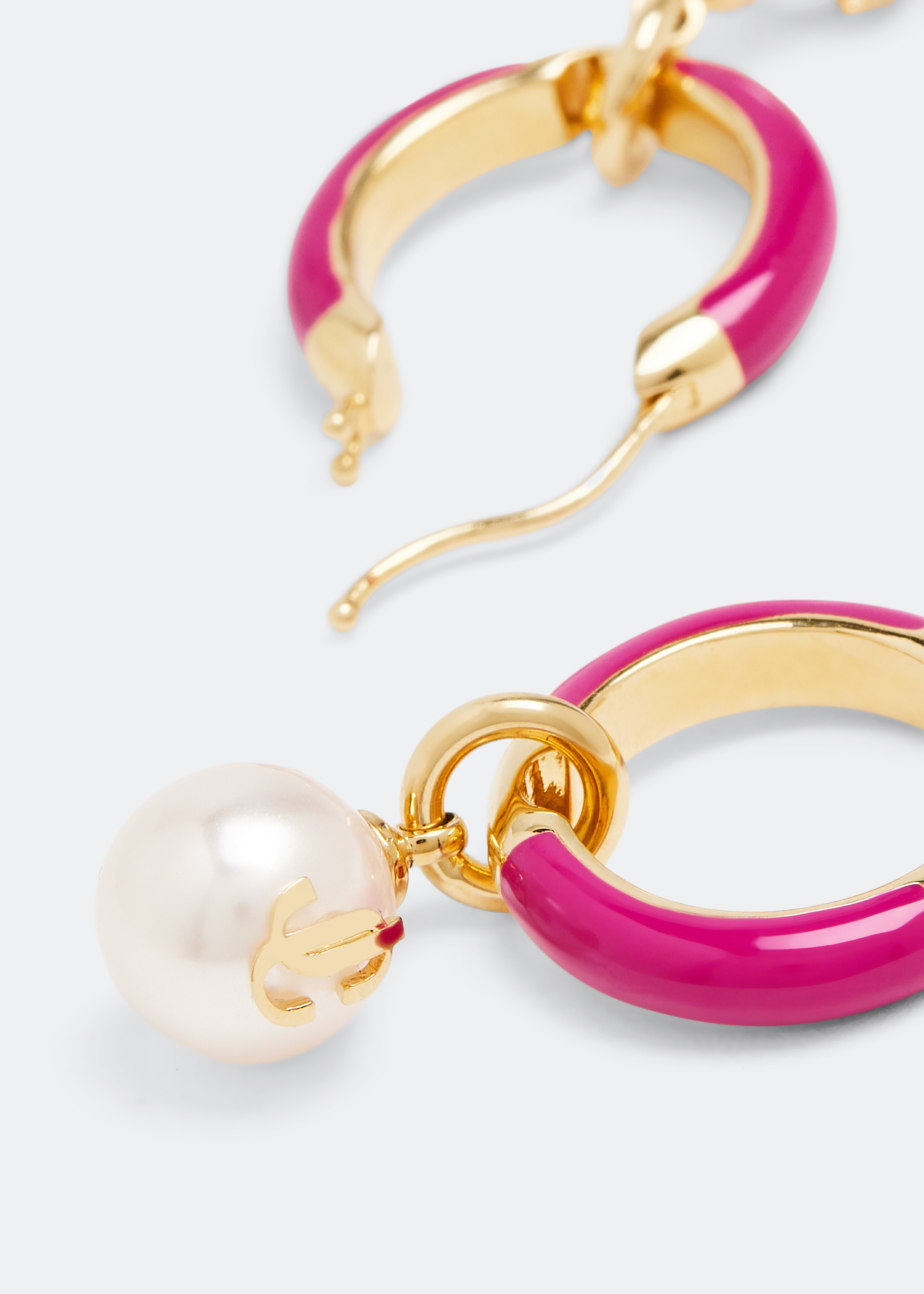 

Pearl Hoops earrings, Pink