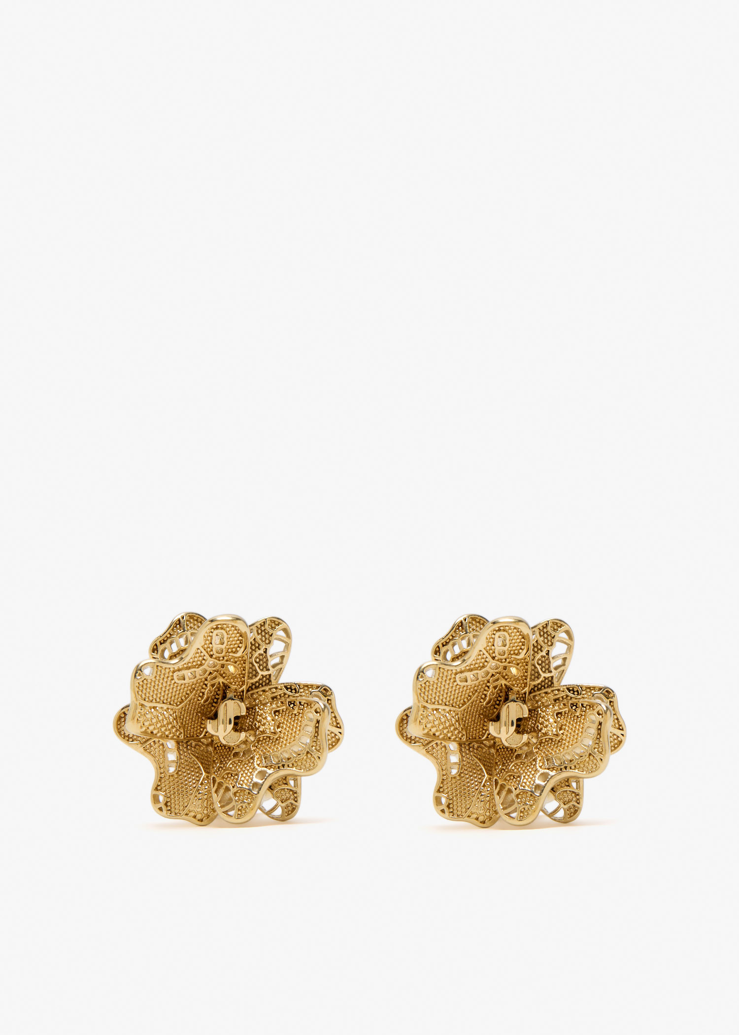 

Lace Corsage stud earrings, Gold
