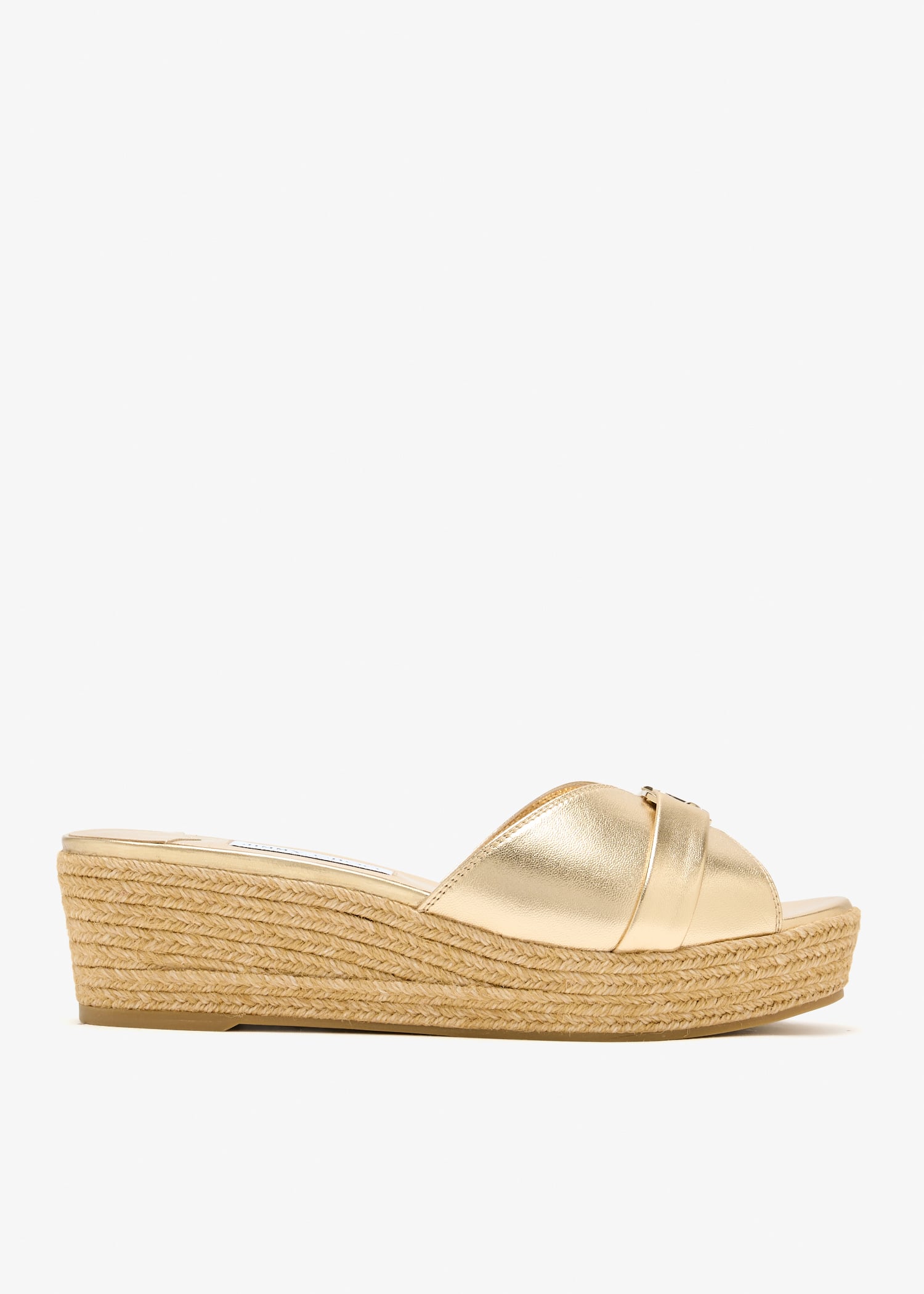 

Leda 50 wedge mules, Gold