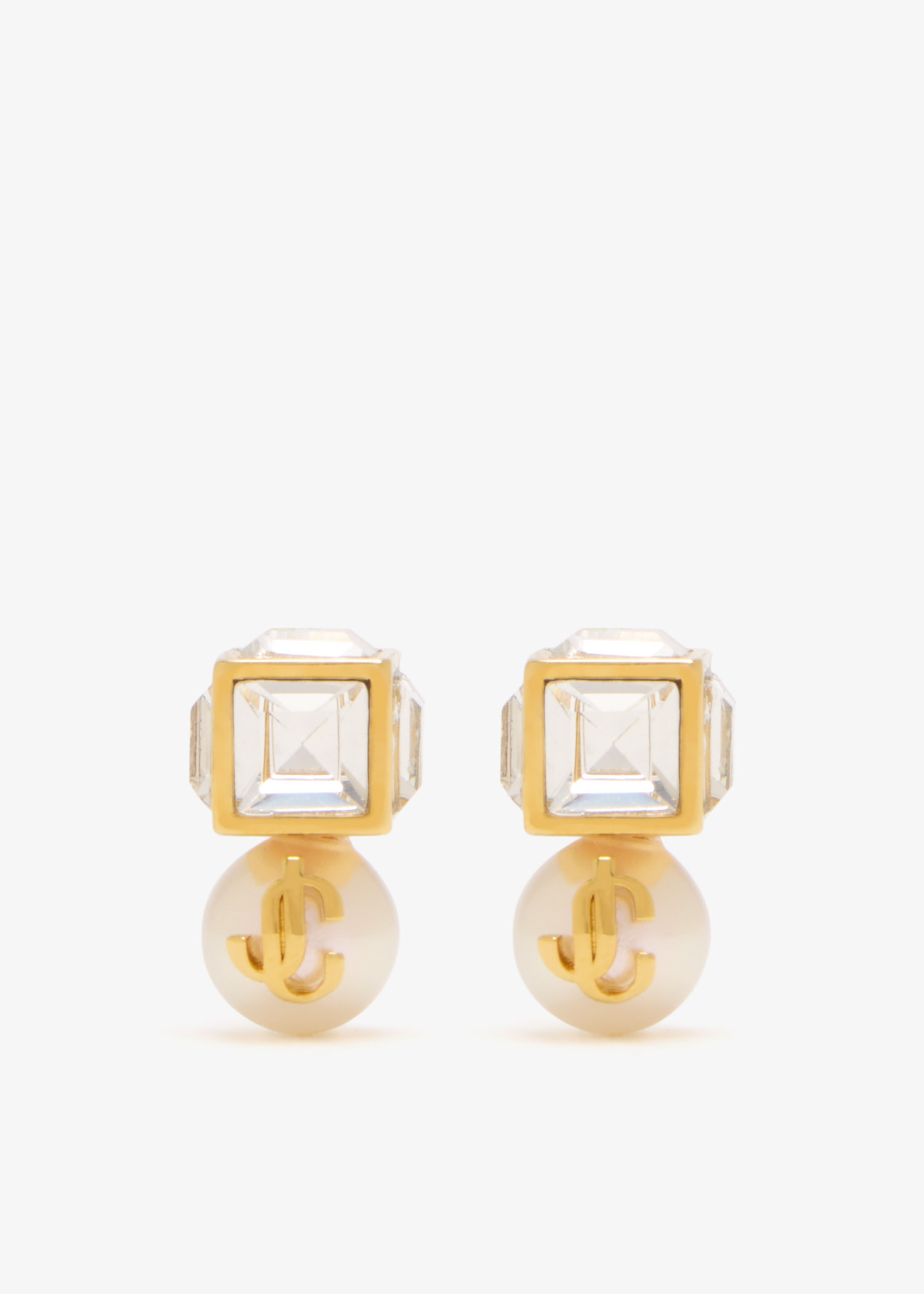 

JC Pearl cube earrings, Gold