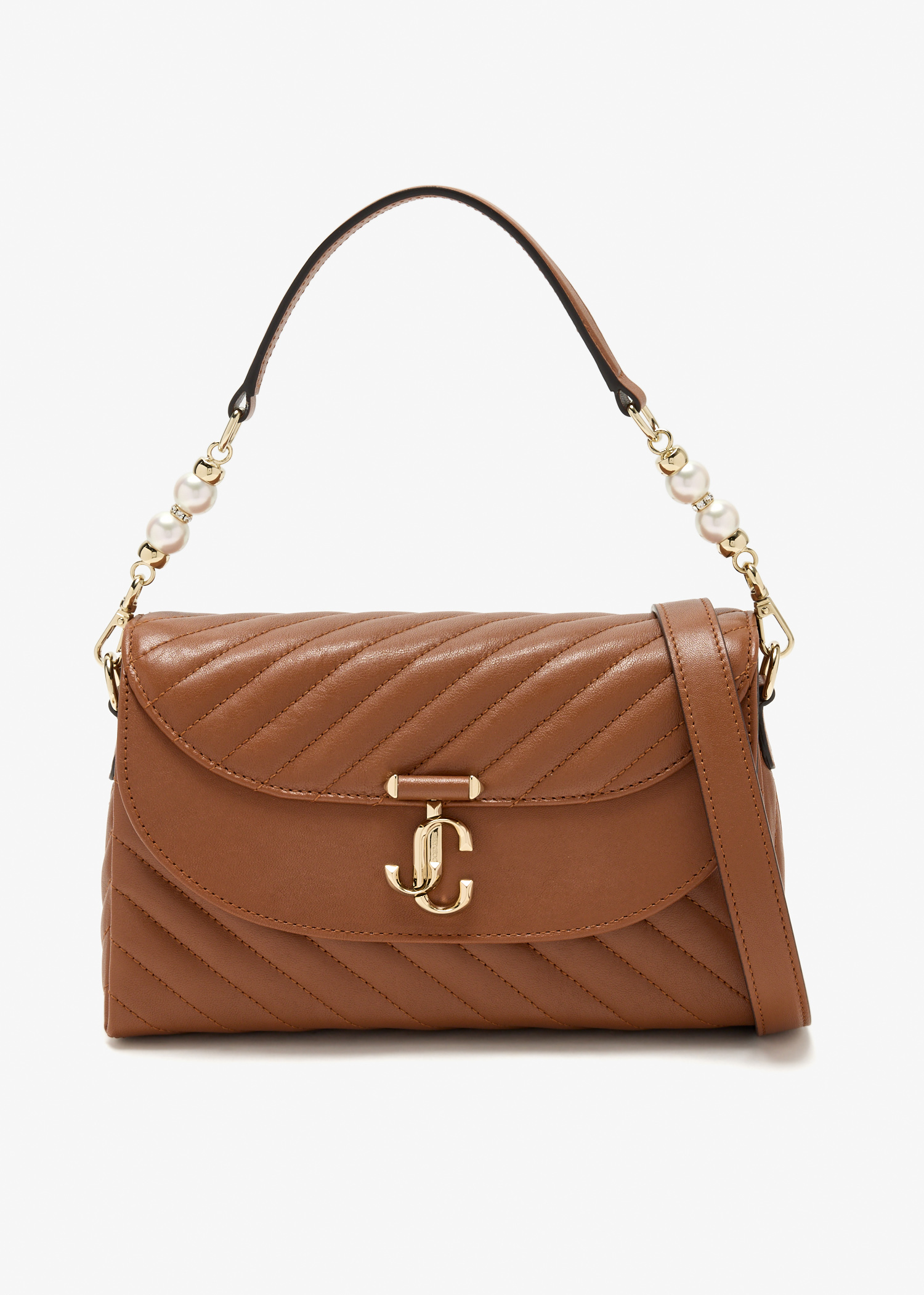 

Curve top-handle bag, Brown