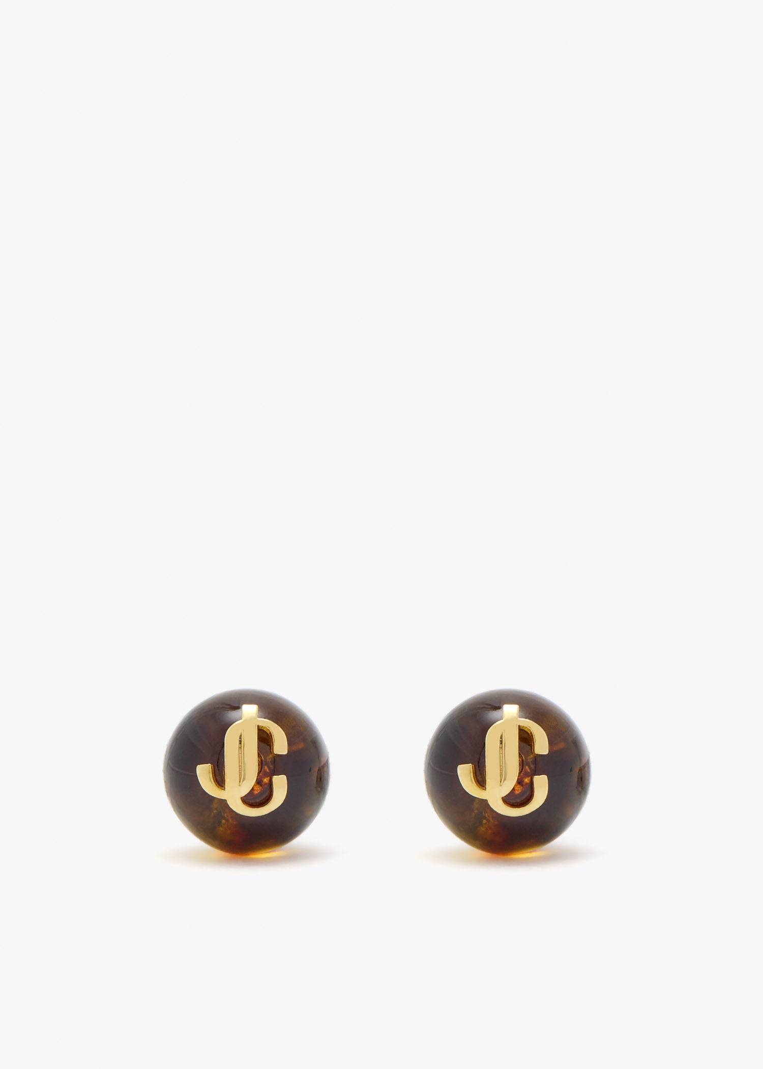 

JC stud earrings, Brown