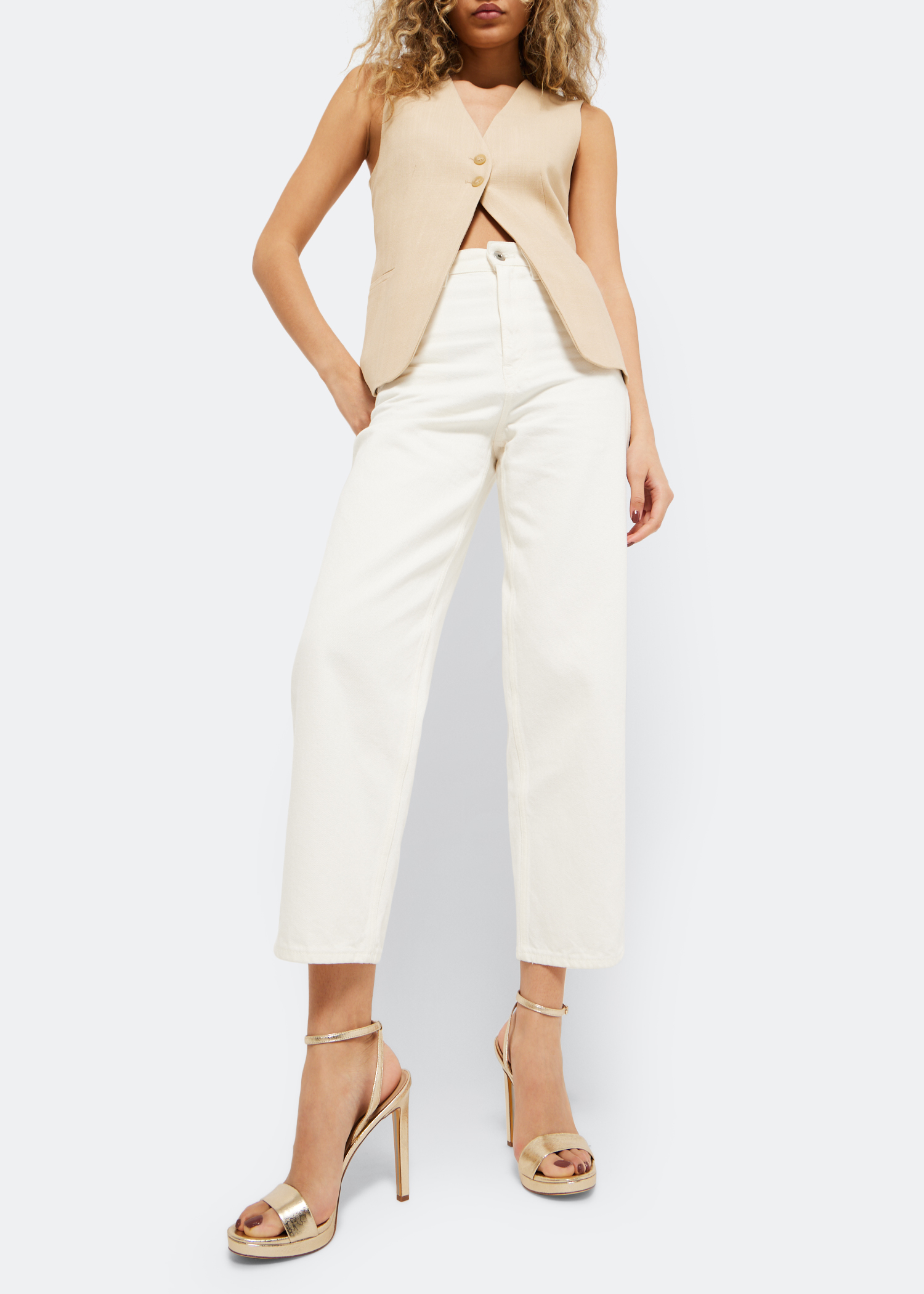 

Jade ankle strap sandals, Gold