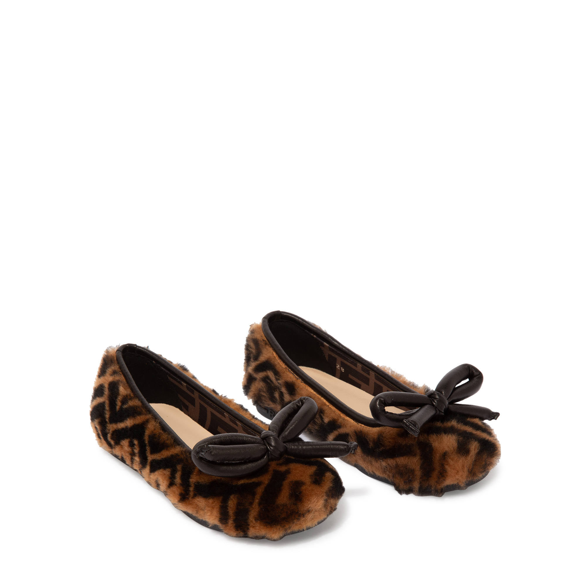 

Fur ballet flats, Brown