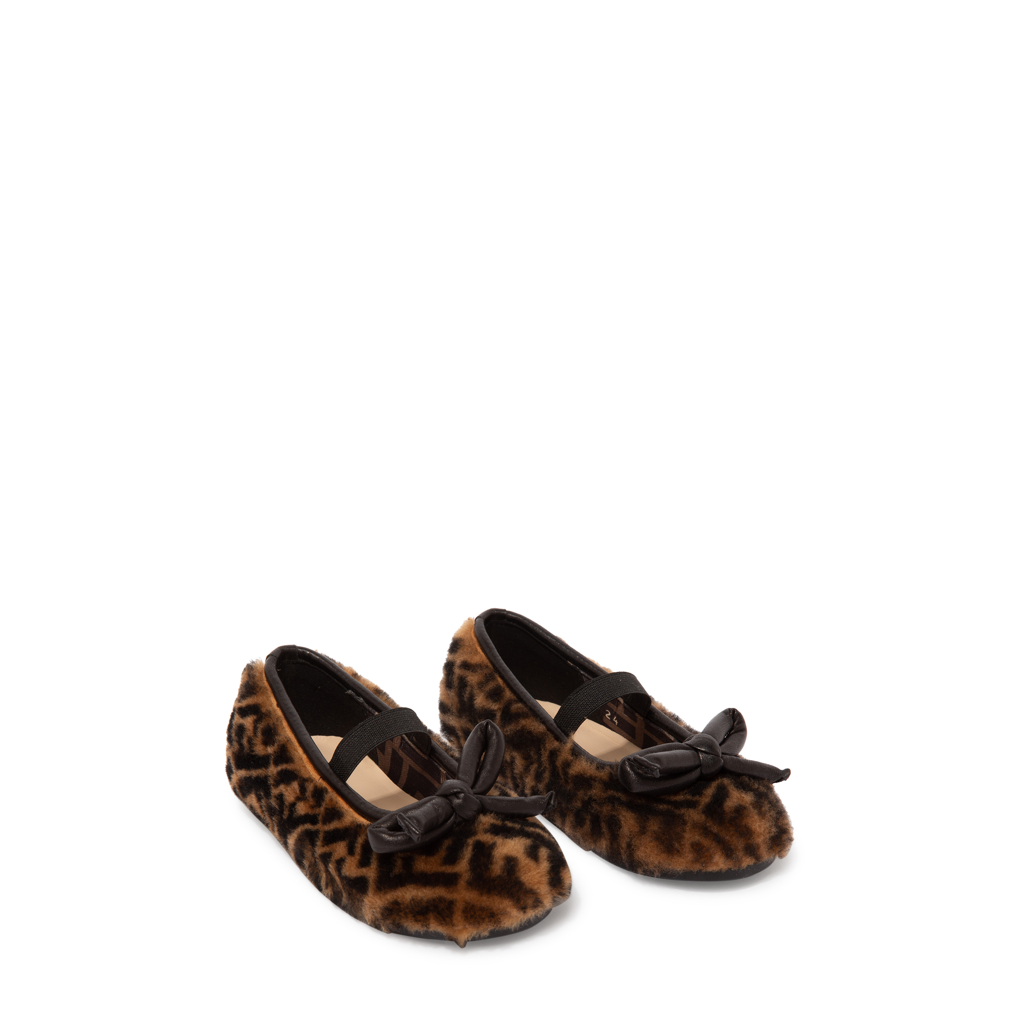 

Fur ballet flats, Brown