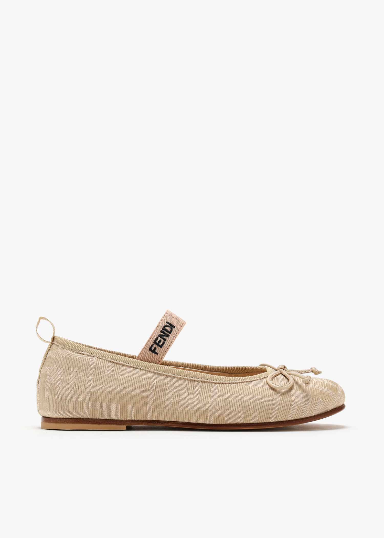 FENDI FF jacquard ballerinas for Girl - Beige in UAE | Level FENDI FF jacquard ballerinas for Girl - Beige in UAE | Level
