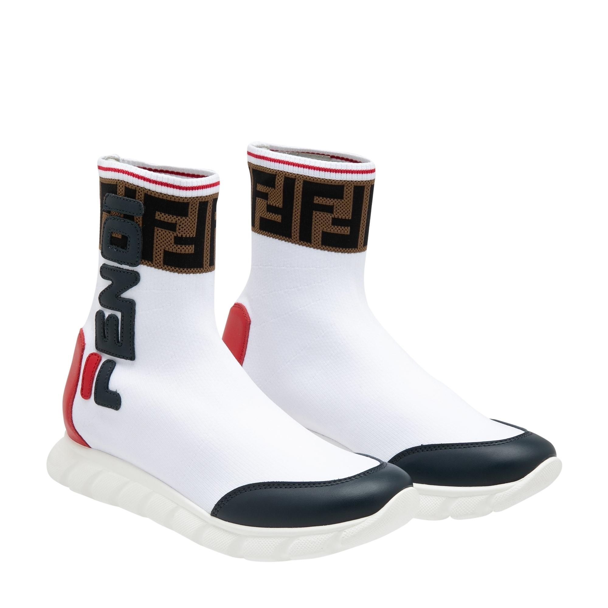 

Logo sock sneakers, White