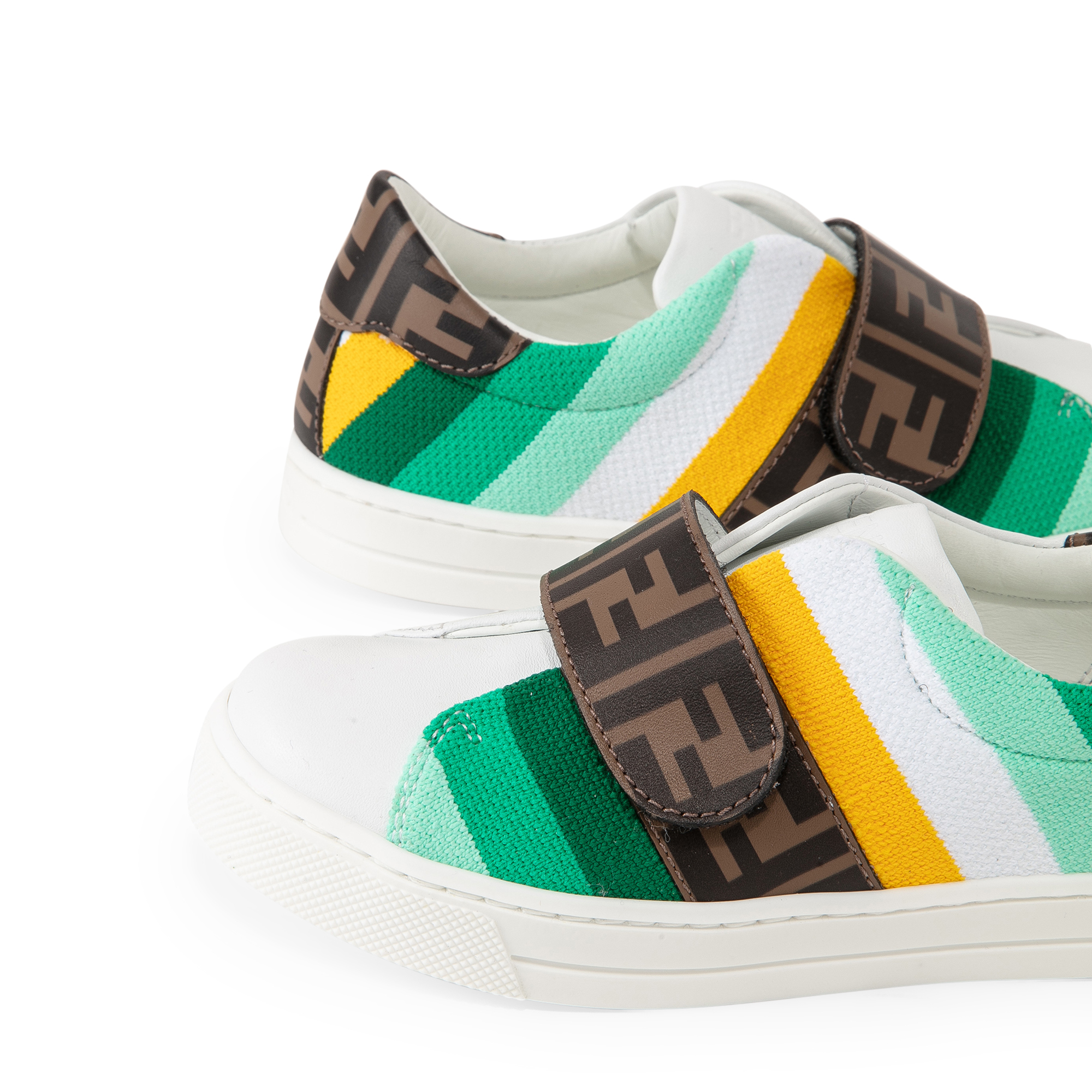 

Striped leather sneakers, Multi-coloured