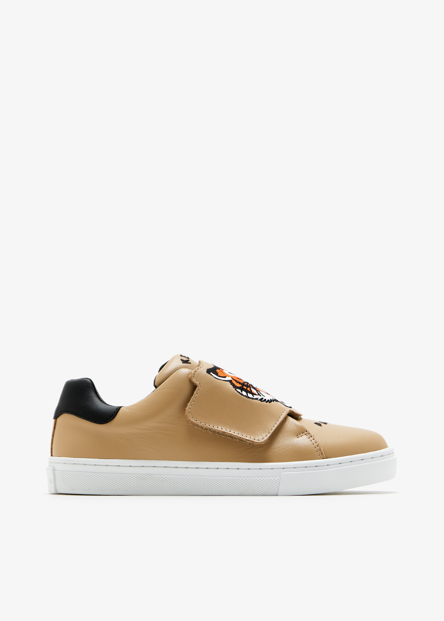 

Tiger-embroidered sneakers, Beige