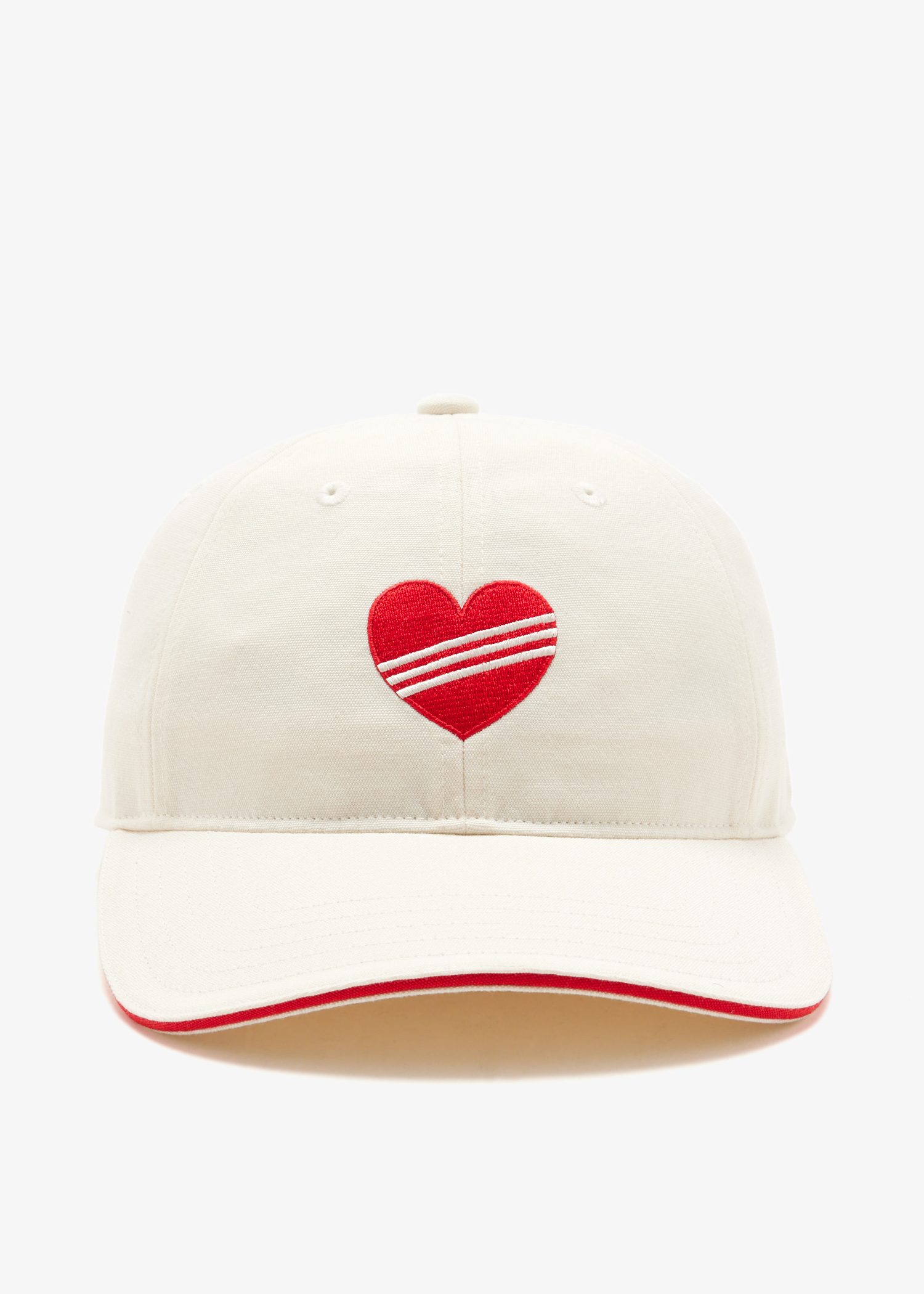 

Heart embroidered baseball cap, Cream