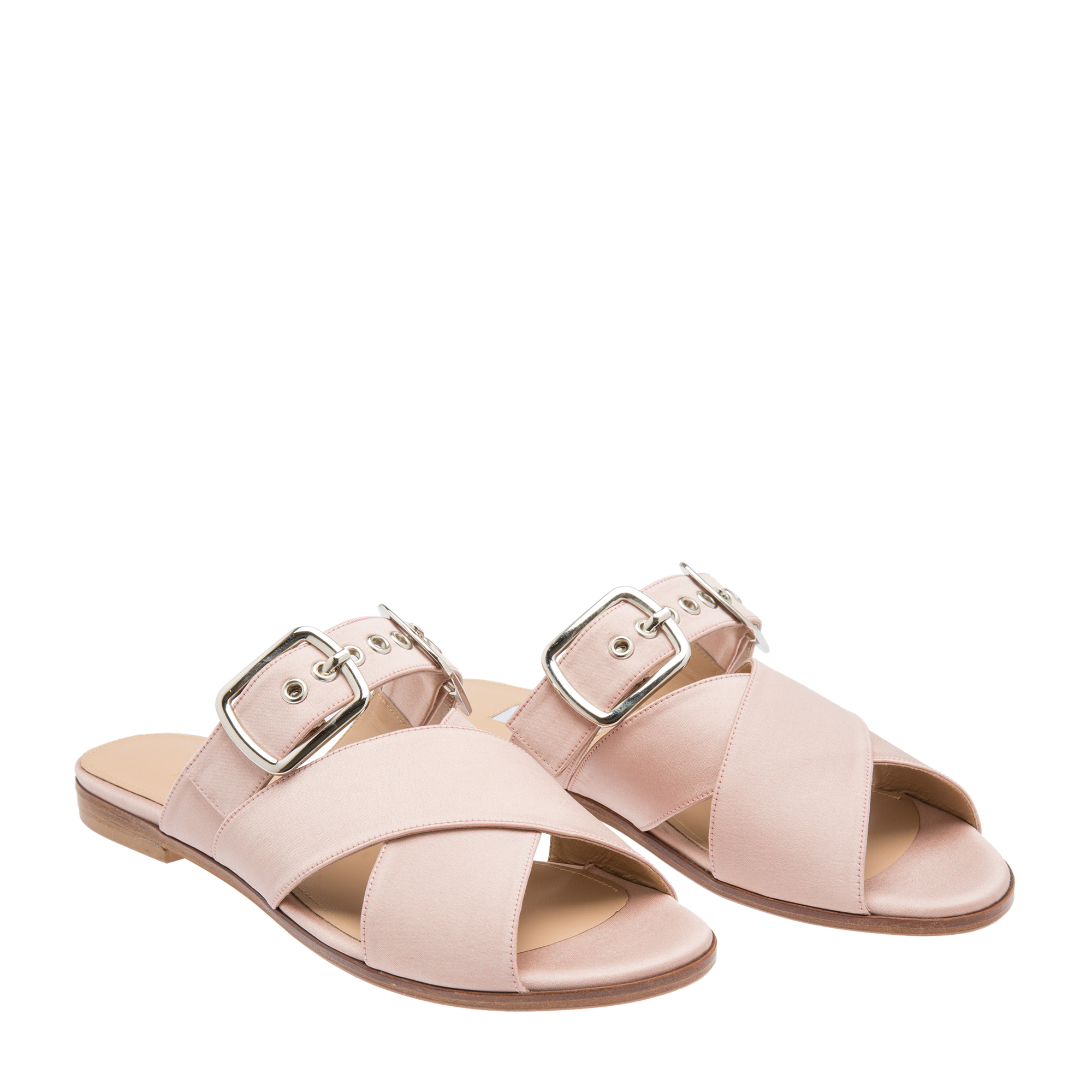 

Buckle flat sandals, Beige