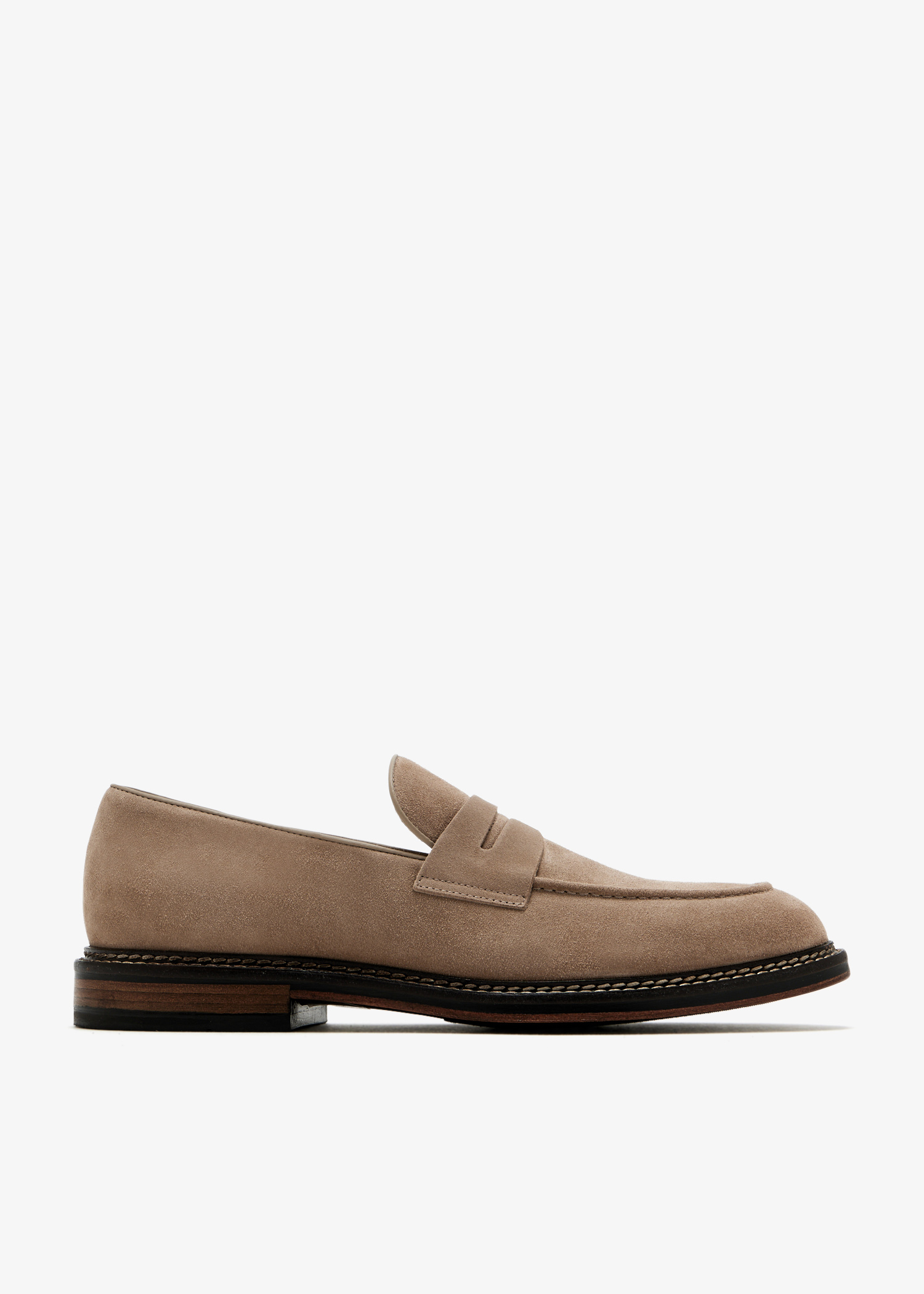 

Suede penny loafers, Beige