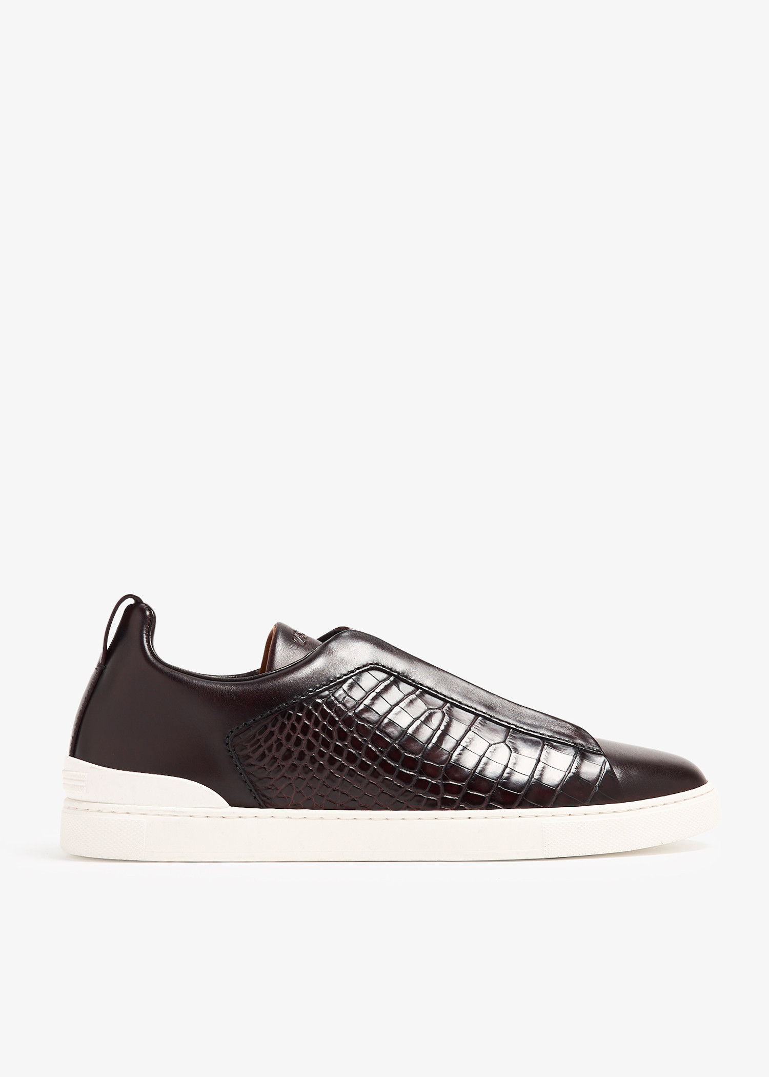 ZEGNA Triple Stitch sneakers for Men - Burgundy in Qatar