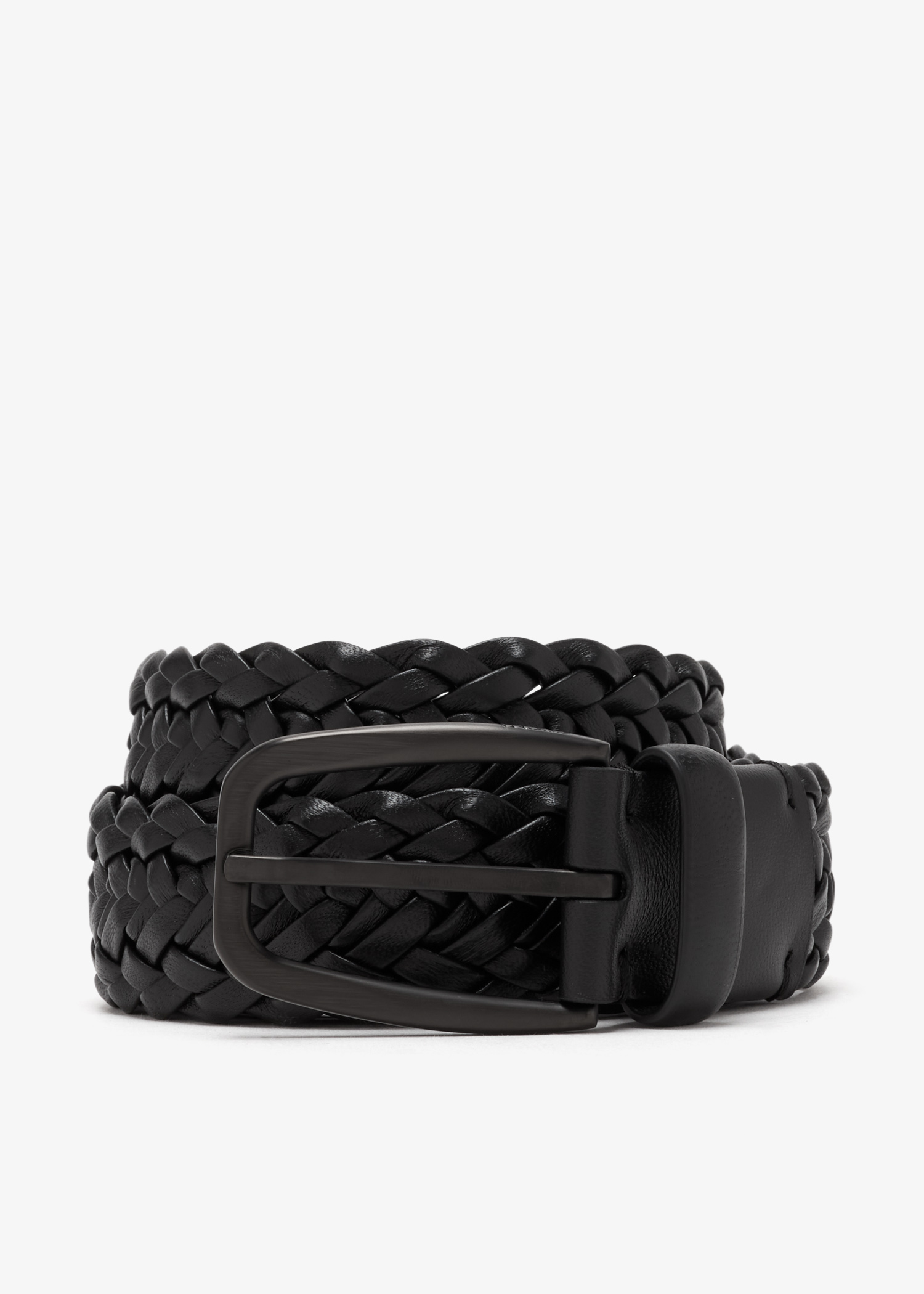 

Braided leather belt, Black