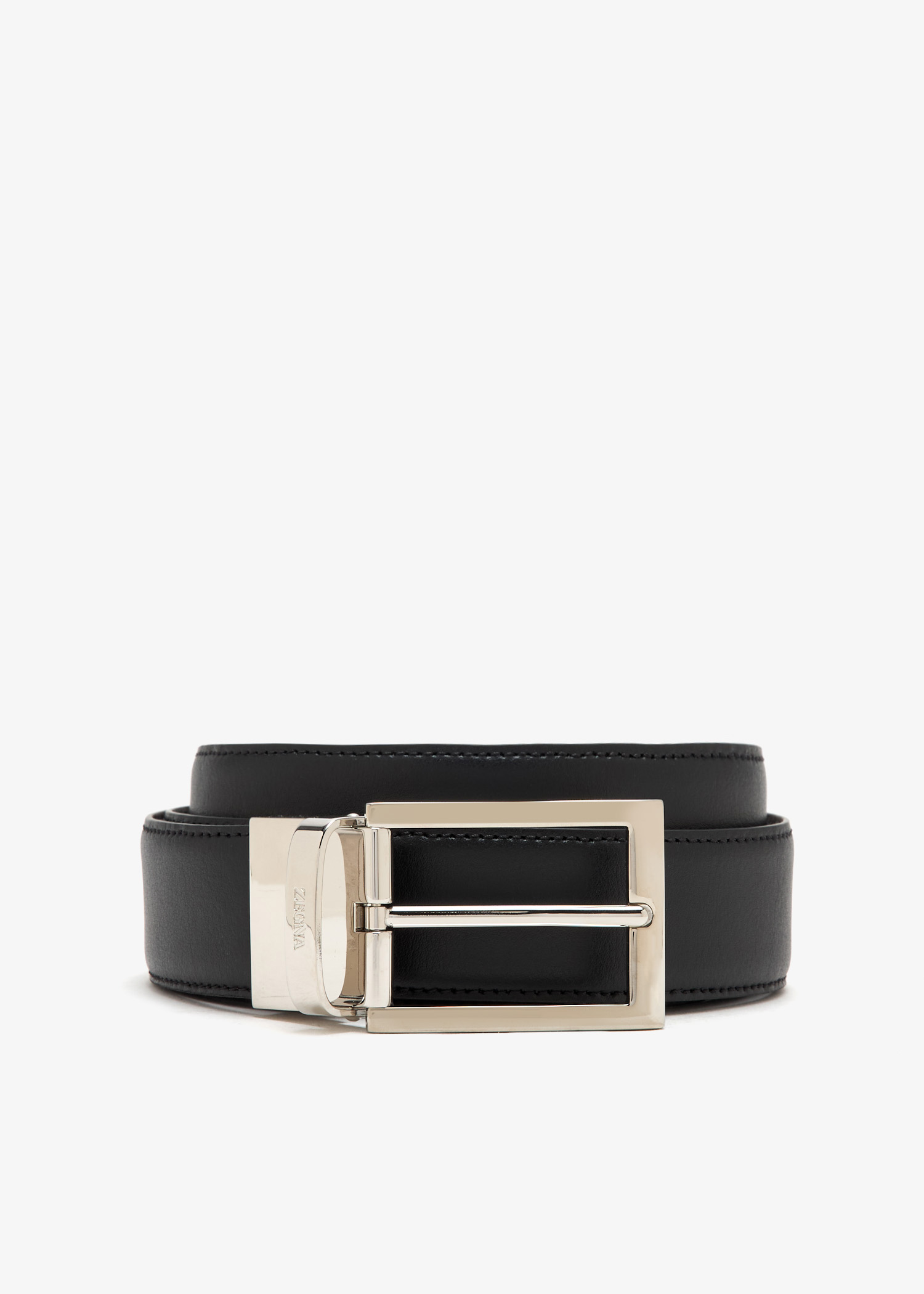 

Reversible leather belt, Black
