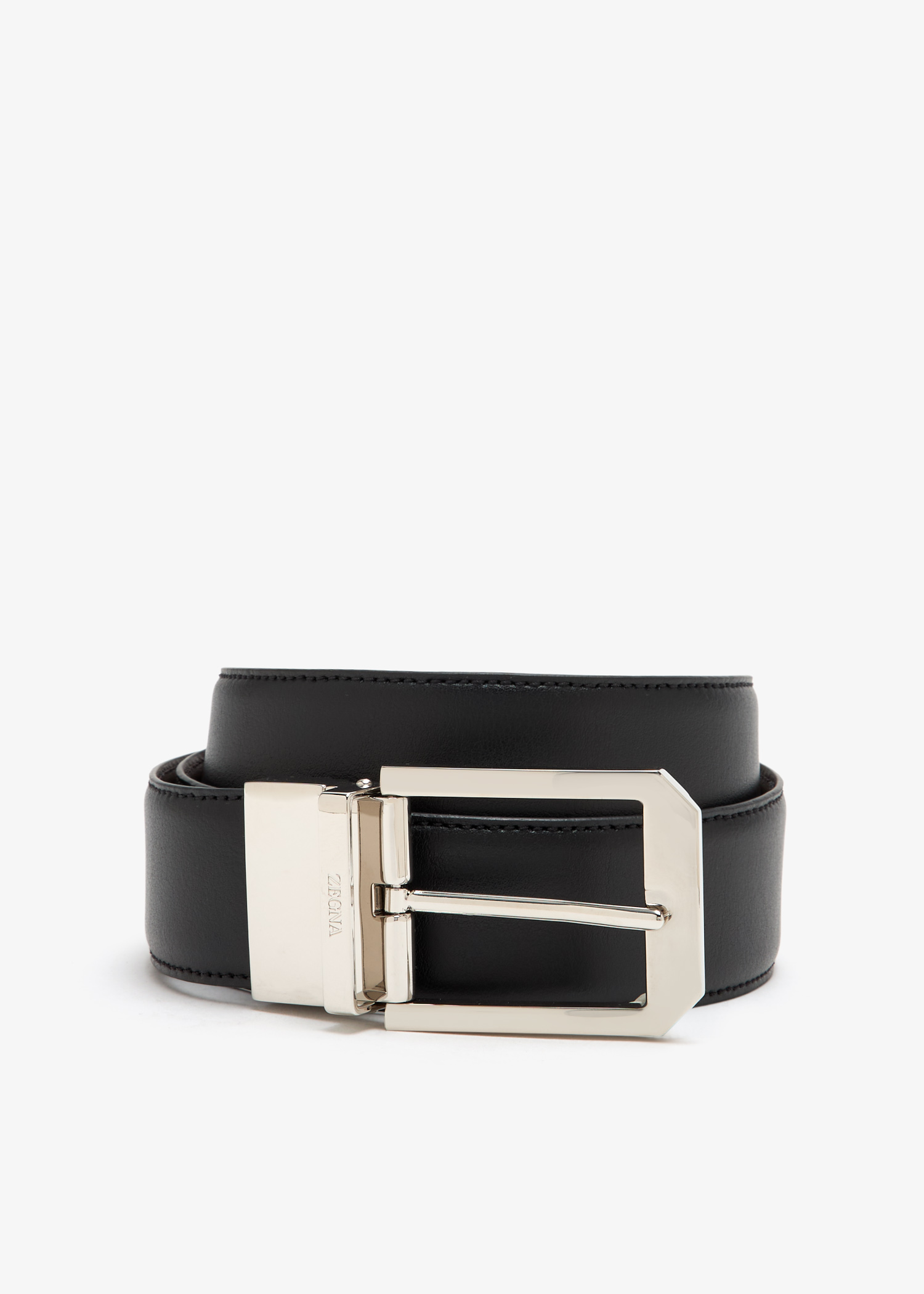 

Reversible leather belt, Black