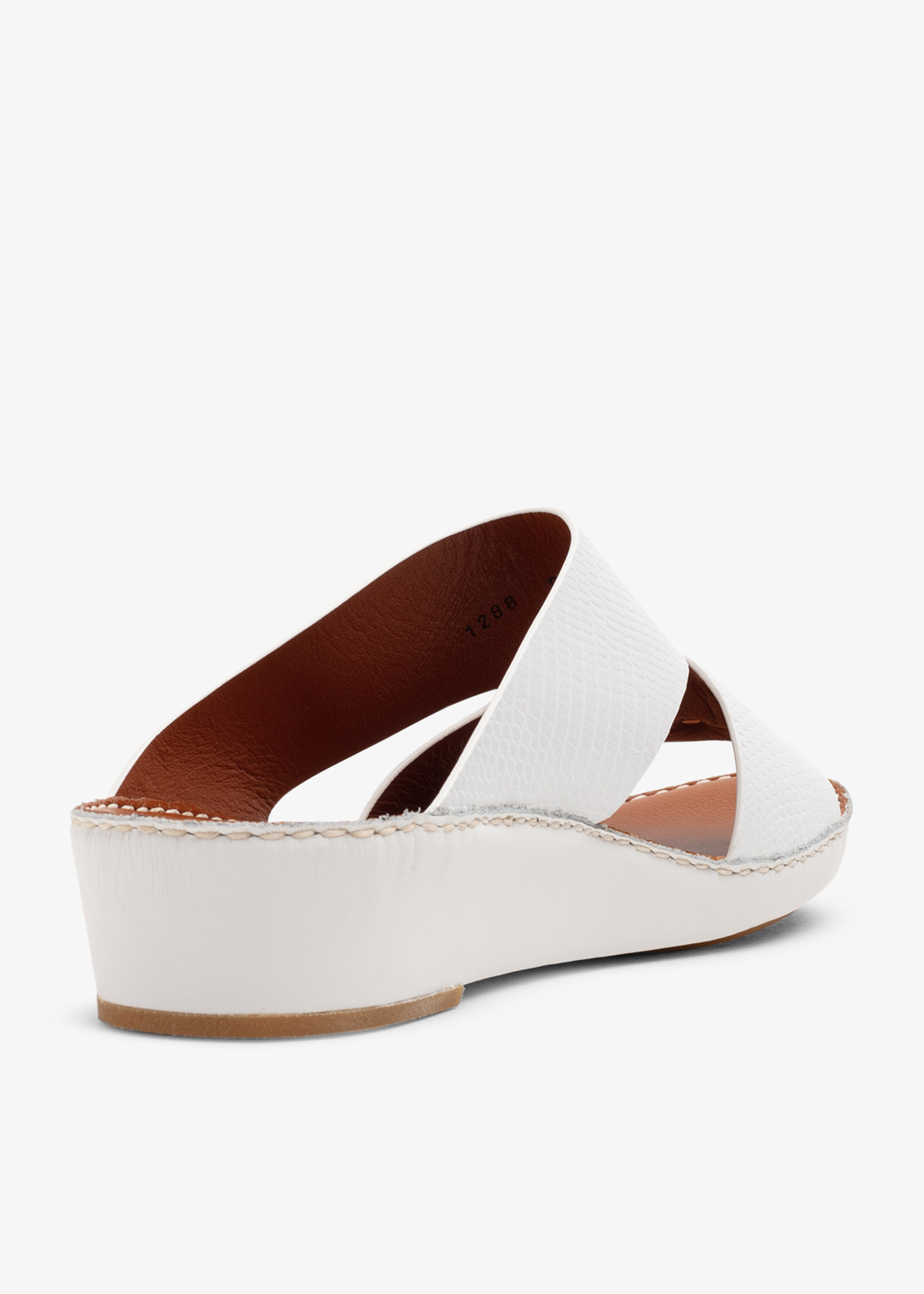 

Piega lizard sandals, White