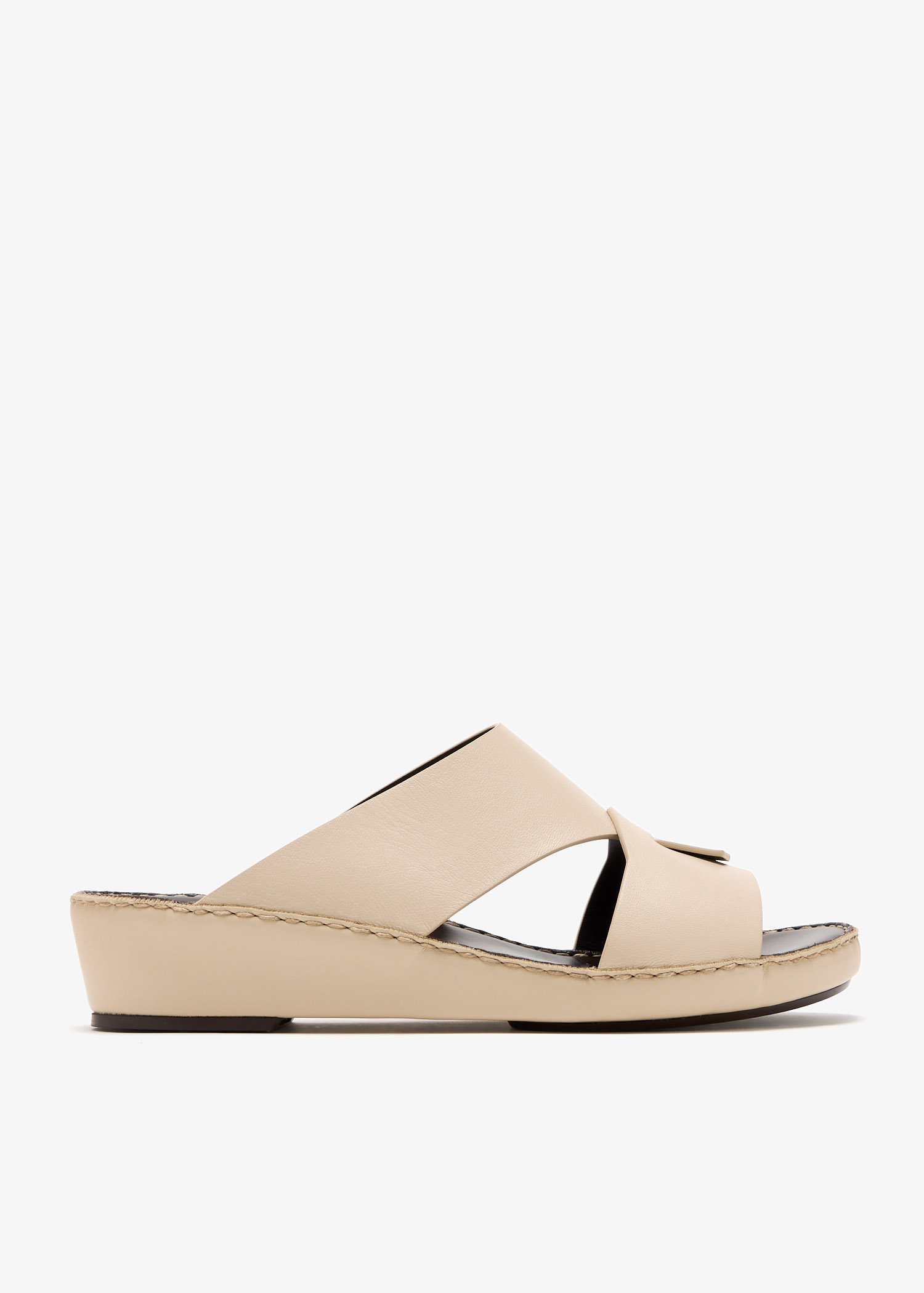 

Piega Cucire nappa leather sandals, Beige