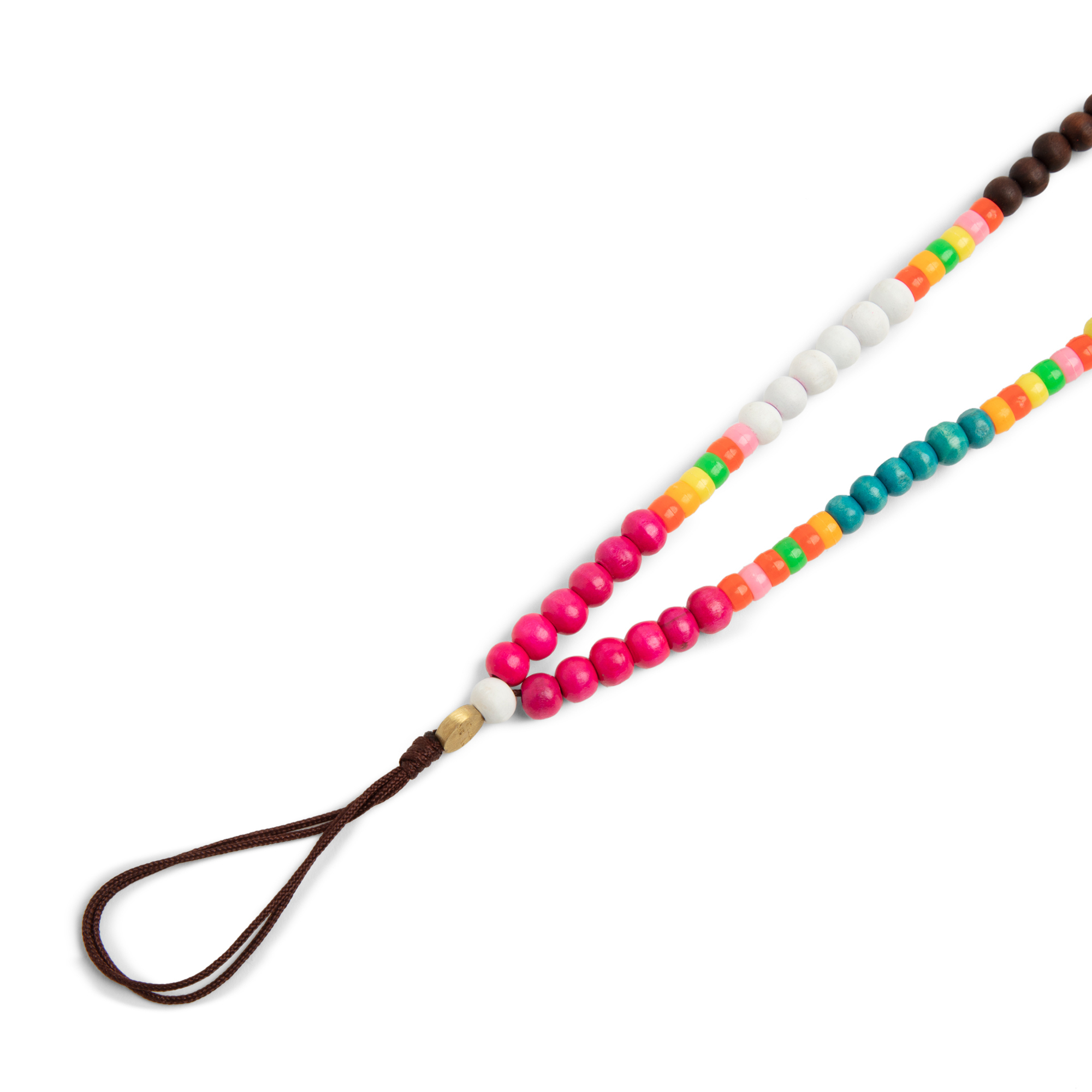 

Wooden beads Phone Rosary, Multi-coloured