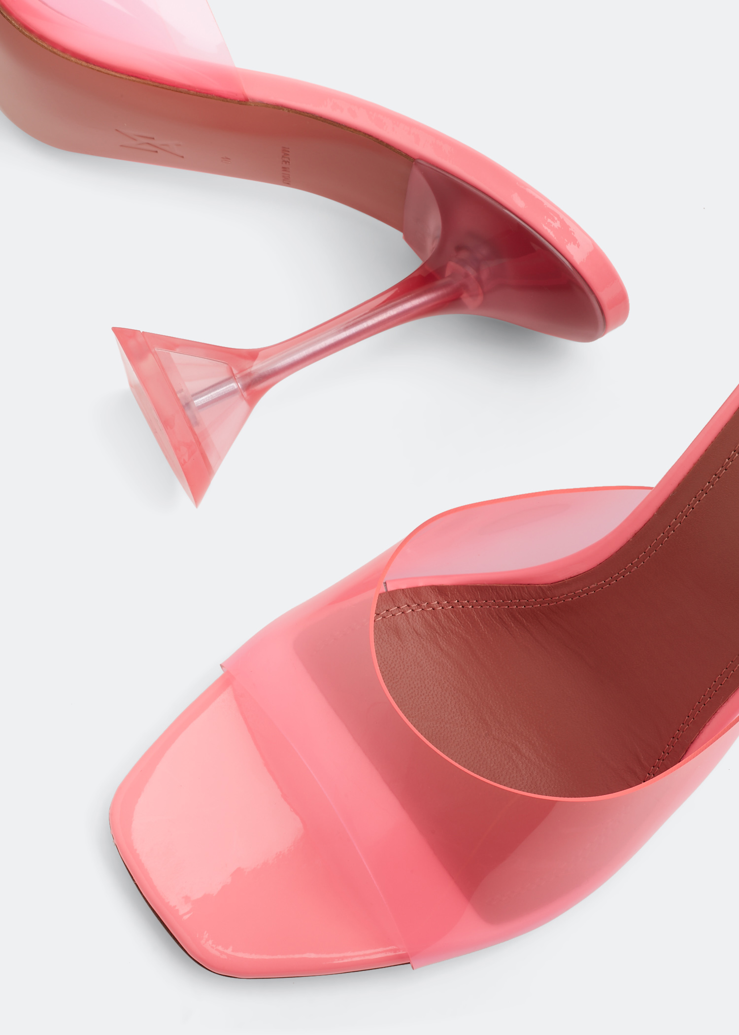 Amina Muaddi Lupita Glass mules for Women Pink in UAE Level Shoes