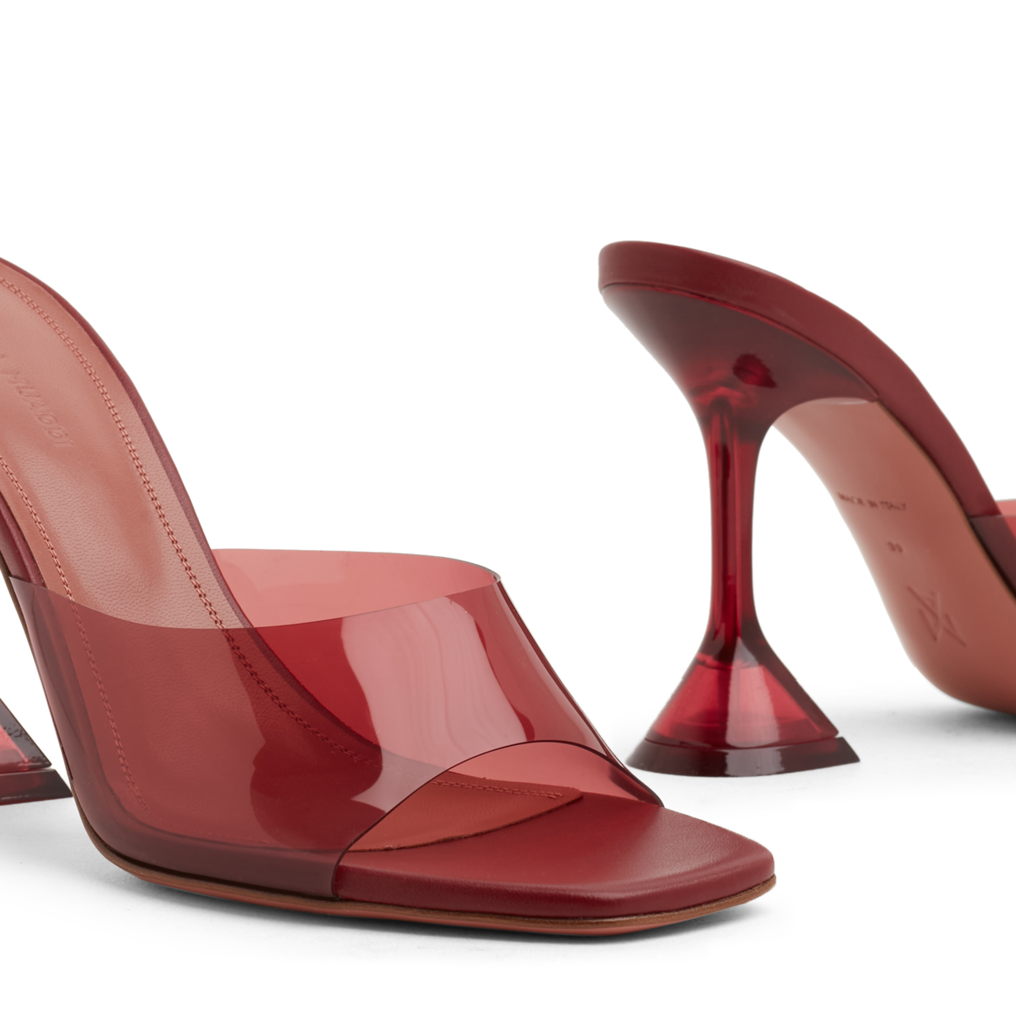 

Lupita glass mules, Burgundy