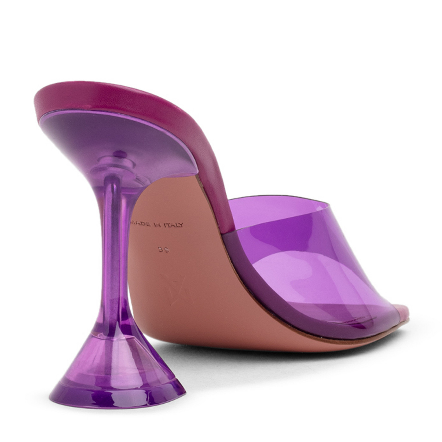Amina Muaddi Lupita 95mm glass mules - Purple