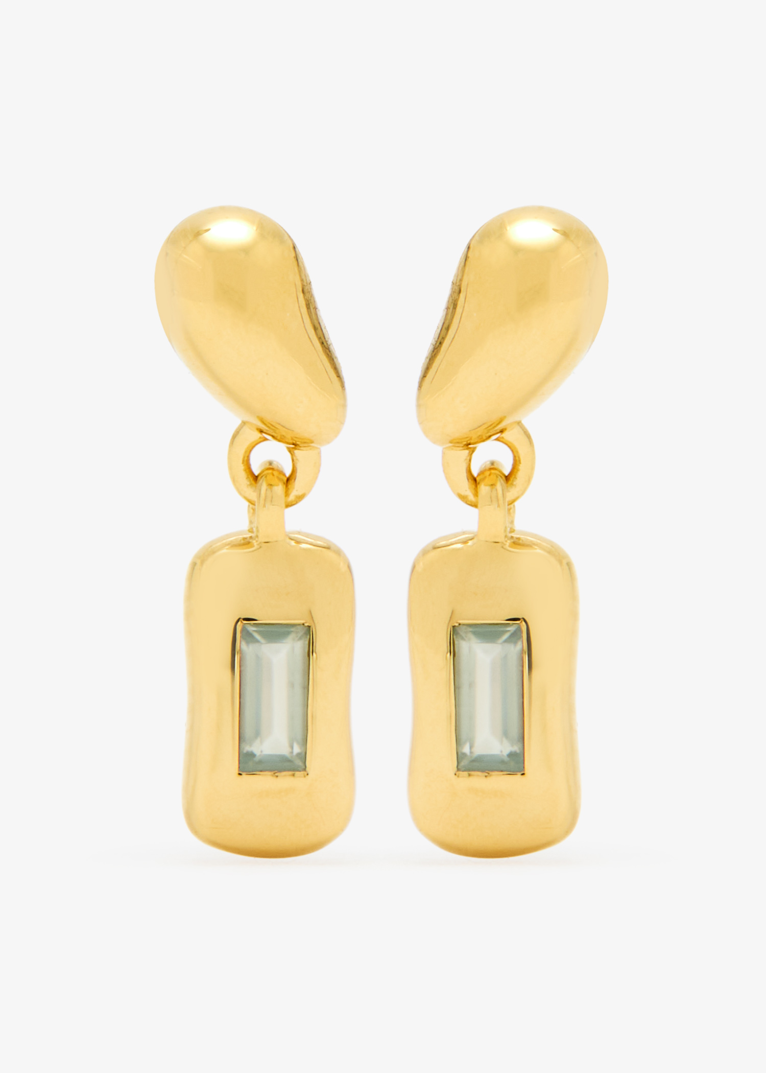 

Molten Gemstone drop earrings, Gold
