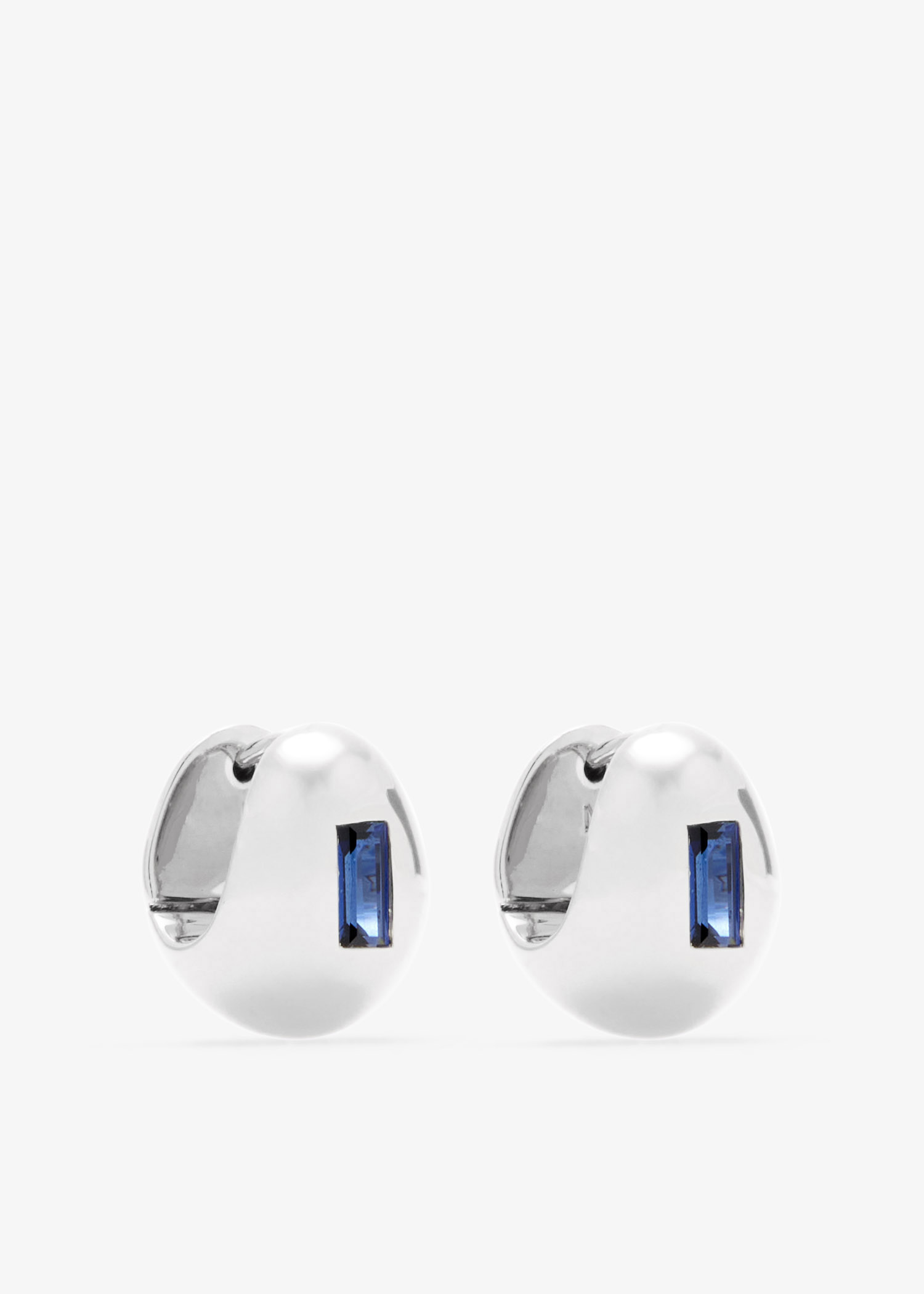 

Molten Gemstone Dome small hoop earrings, Silver