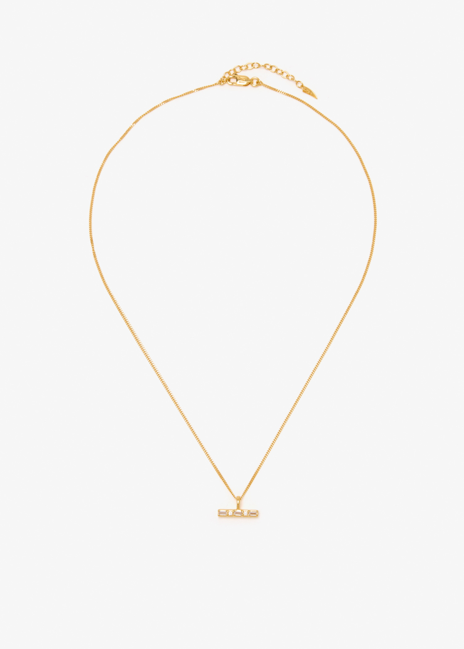 

x Lucy Williams T-Bar Stone pendant necklace, Gold
