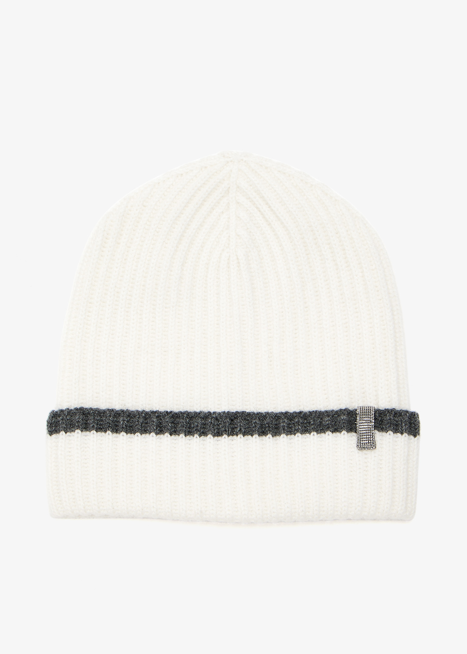 

Cashmere knit beanie, White