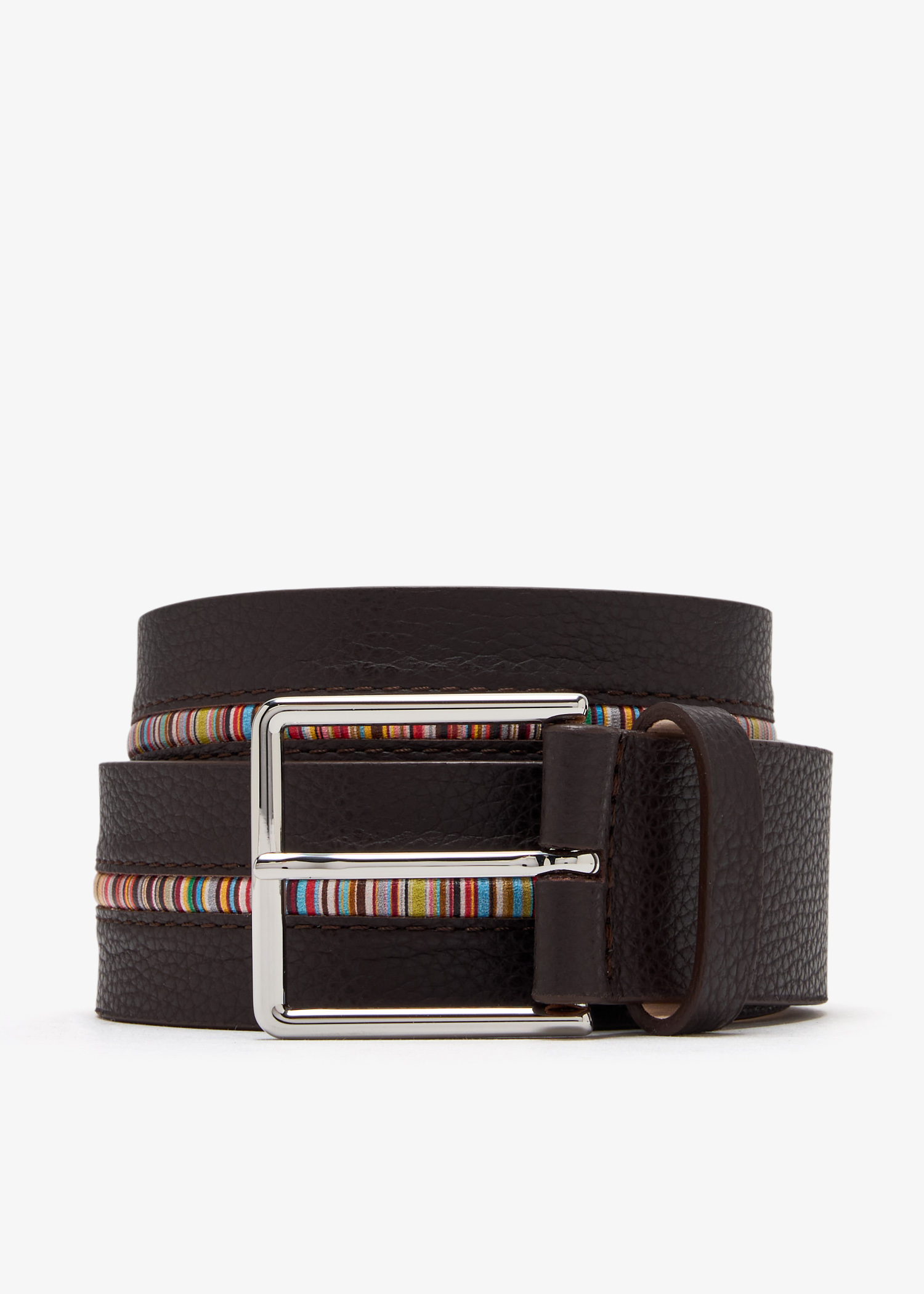 

Signature Stripe belt, Brown