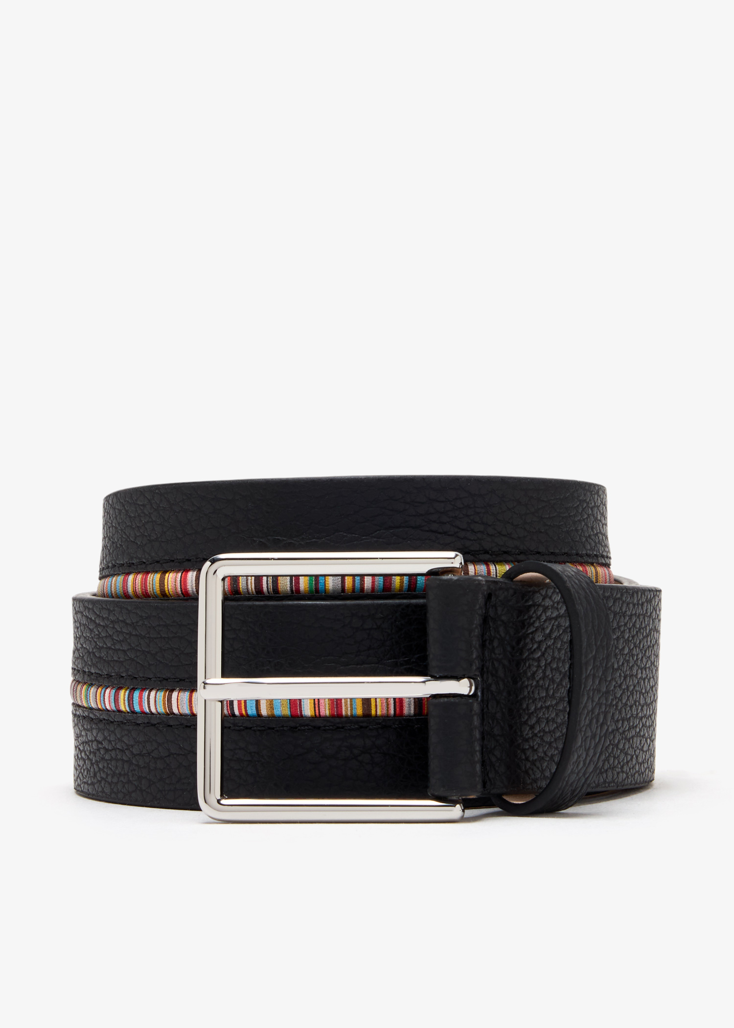 

Signature Stripe belt, Black