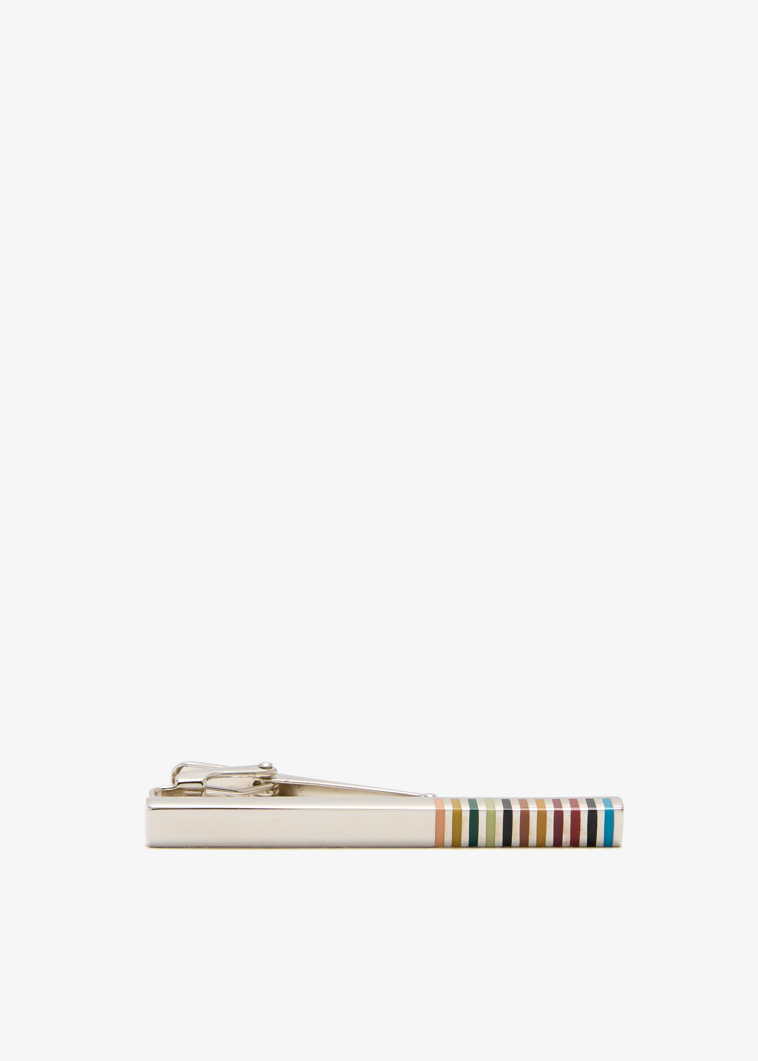 

Signature Stripe tie clip, Silver