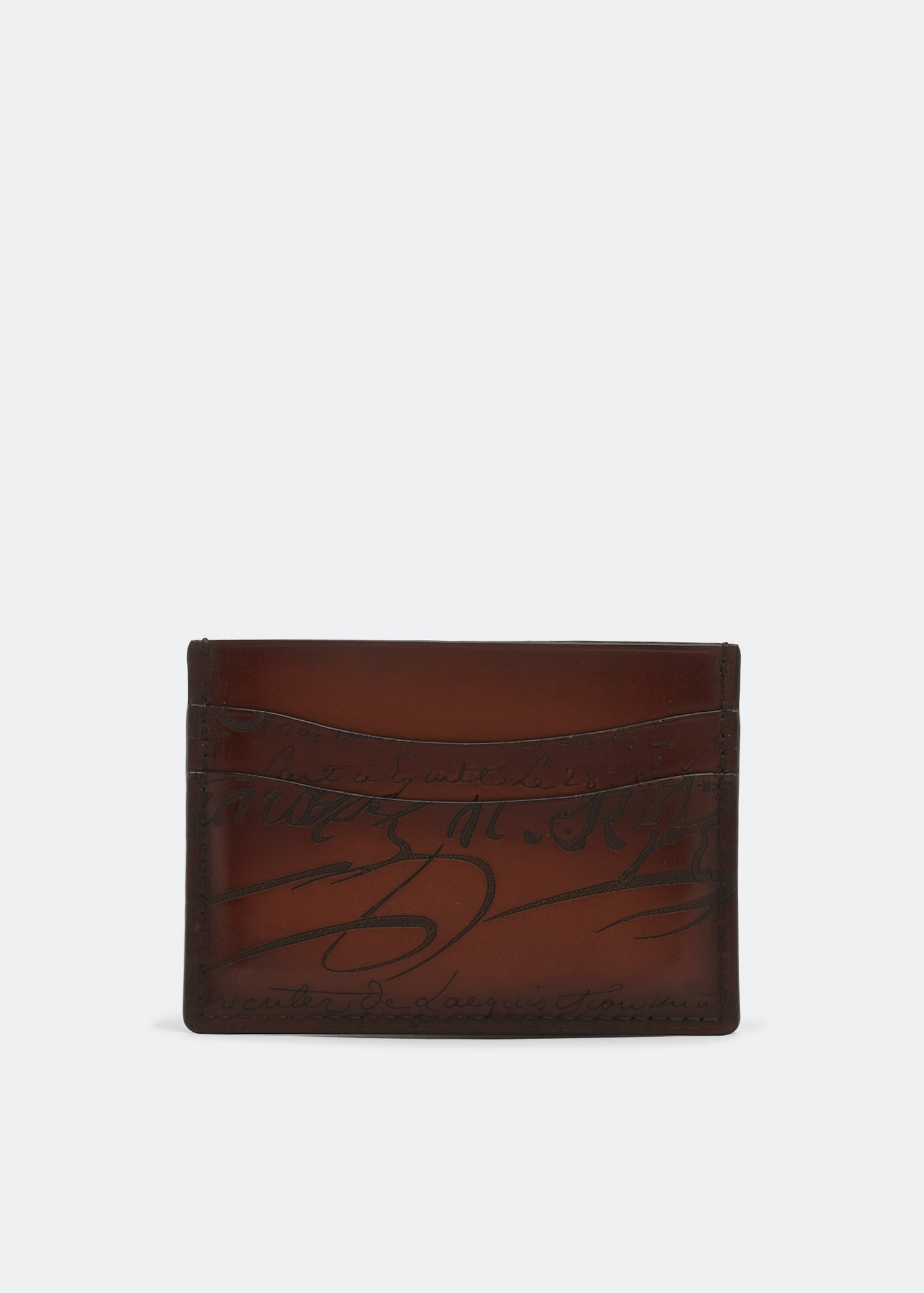 

Bambou Scritto leather card holder, Brown