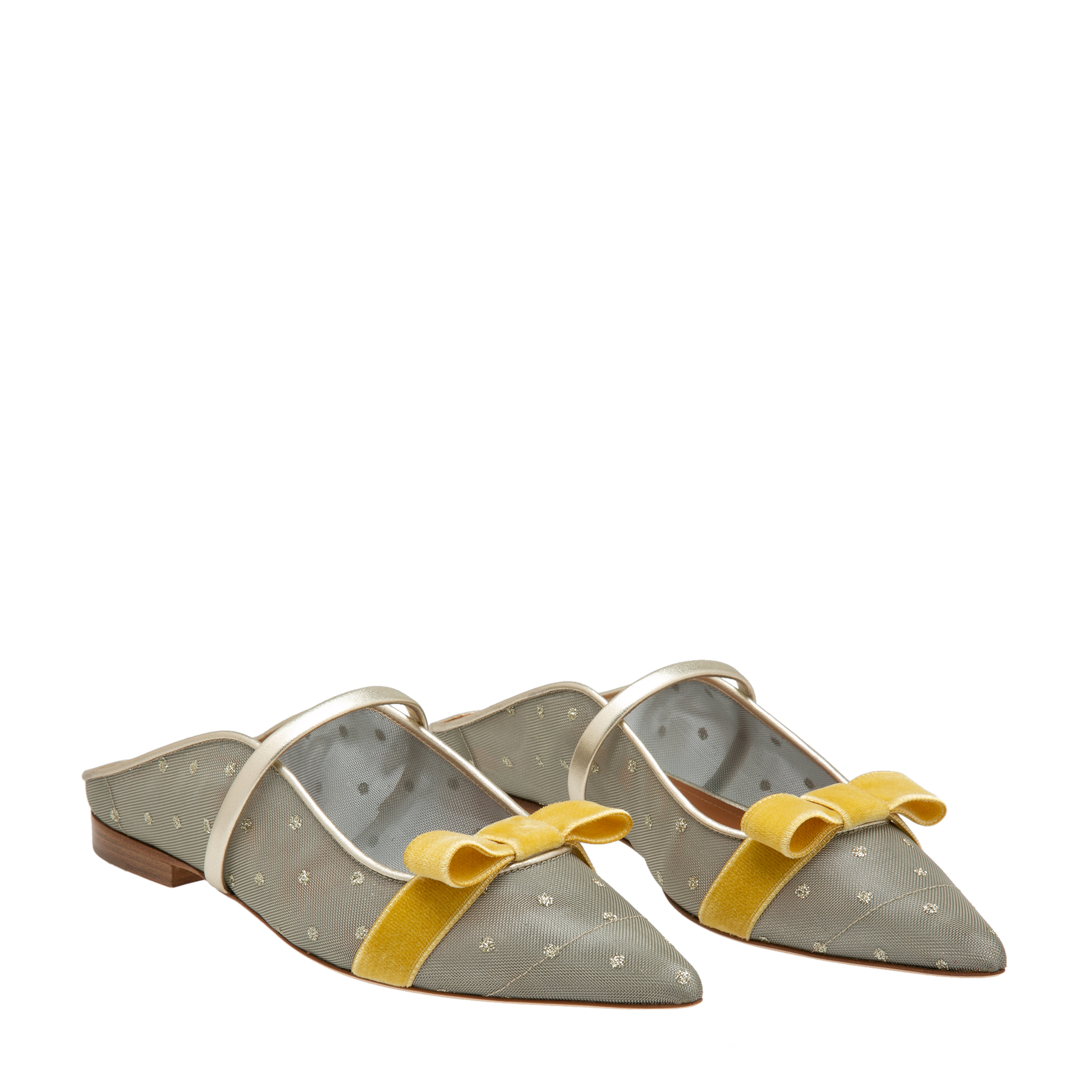 

Marguerite flat mules, Gold