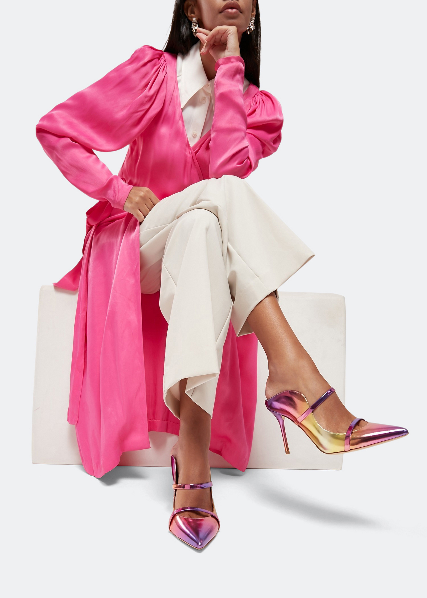 

x Dima Ayad Maureen mules, Multi-coloured