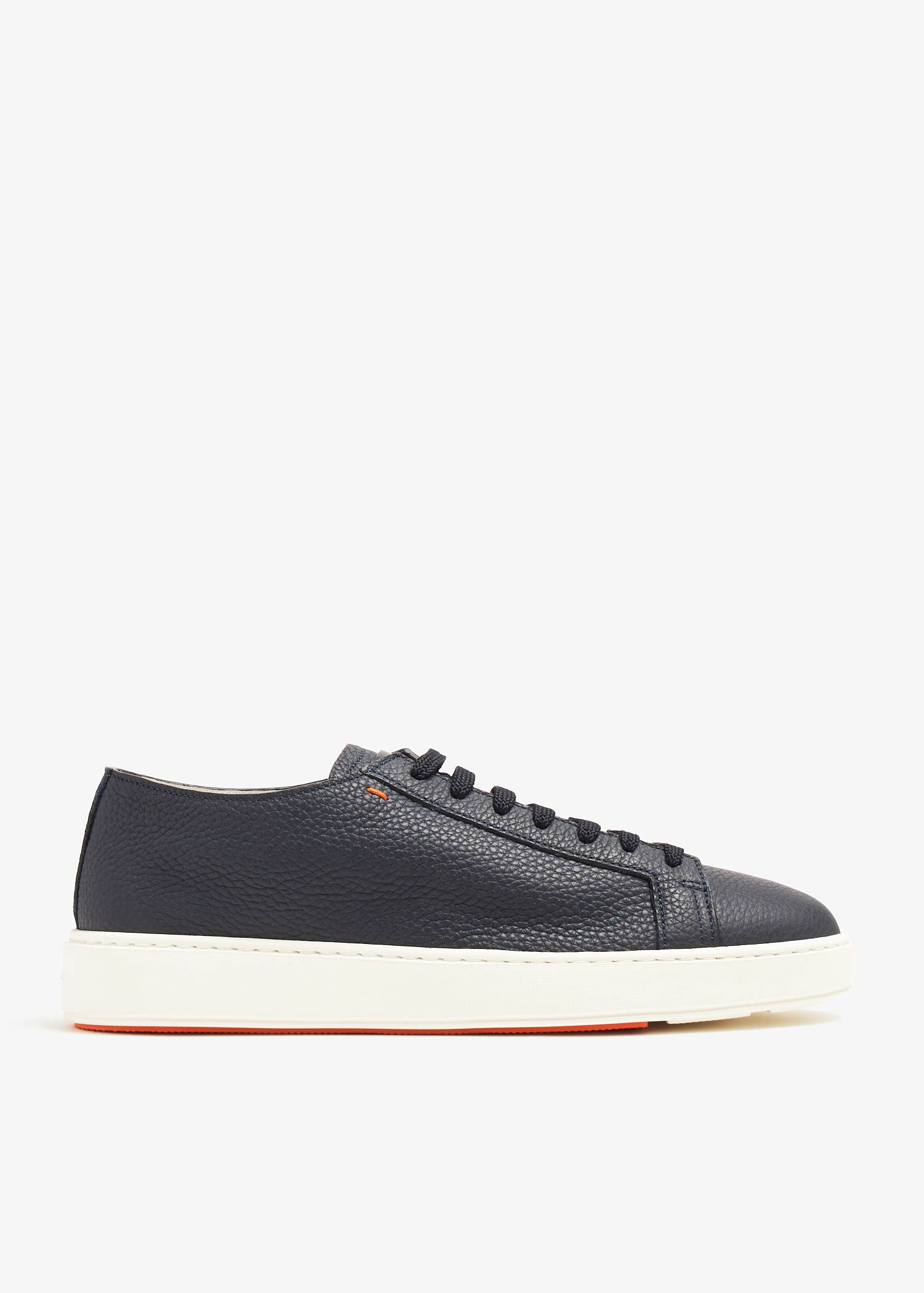 

Tumbled leather sneakers, Navy