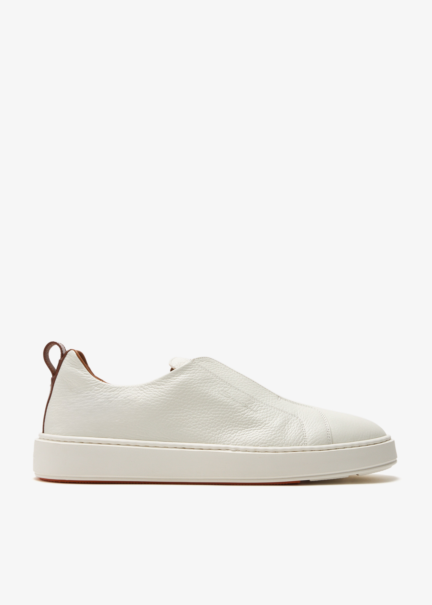

Leather slip-on sneakers, White