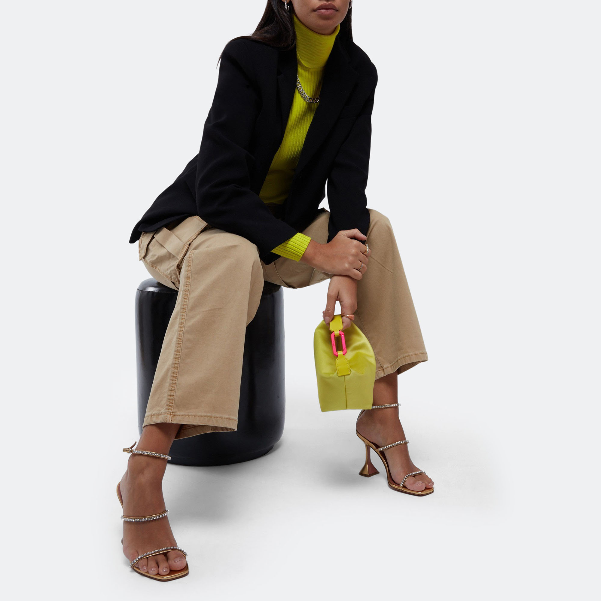 

Moonbag satin clutch, Yellow
