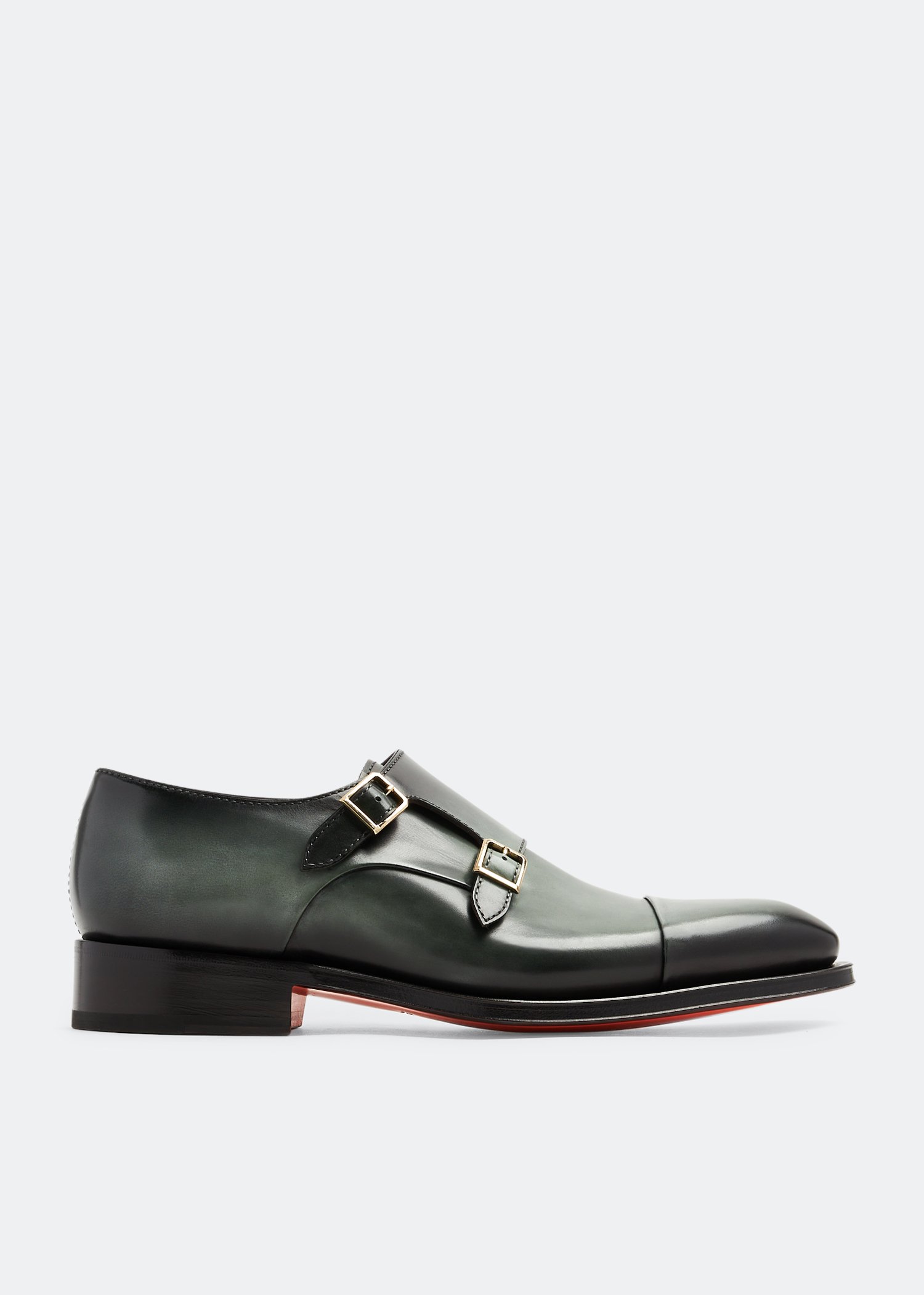 

Dethered monk strap shoes, Green