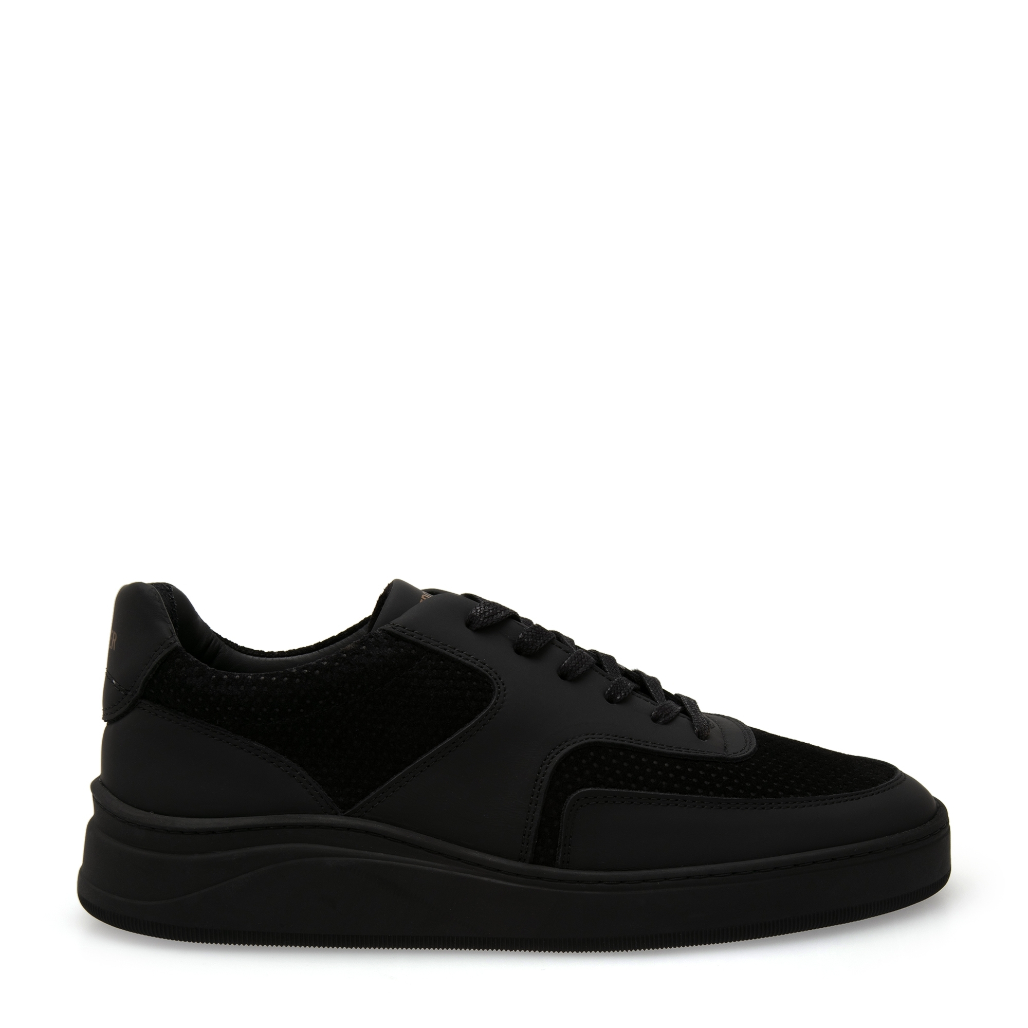 

Suede and mesh sneakers, Black